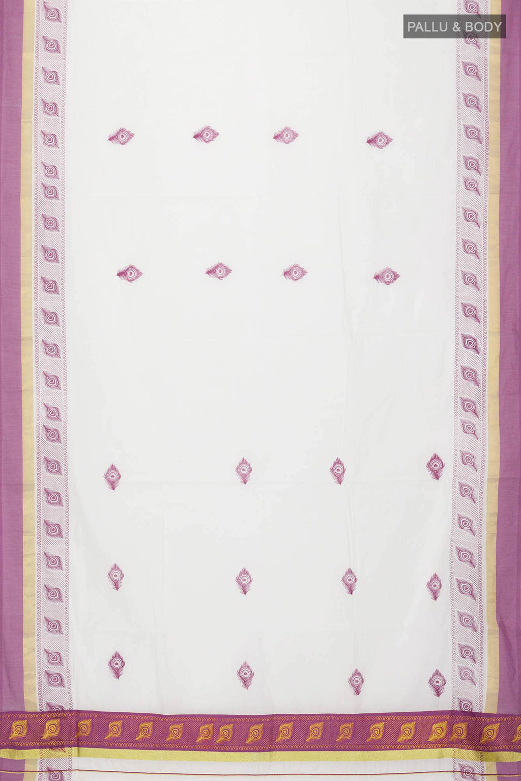 Off White Kerala Cotton Saree