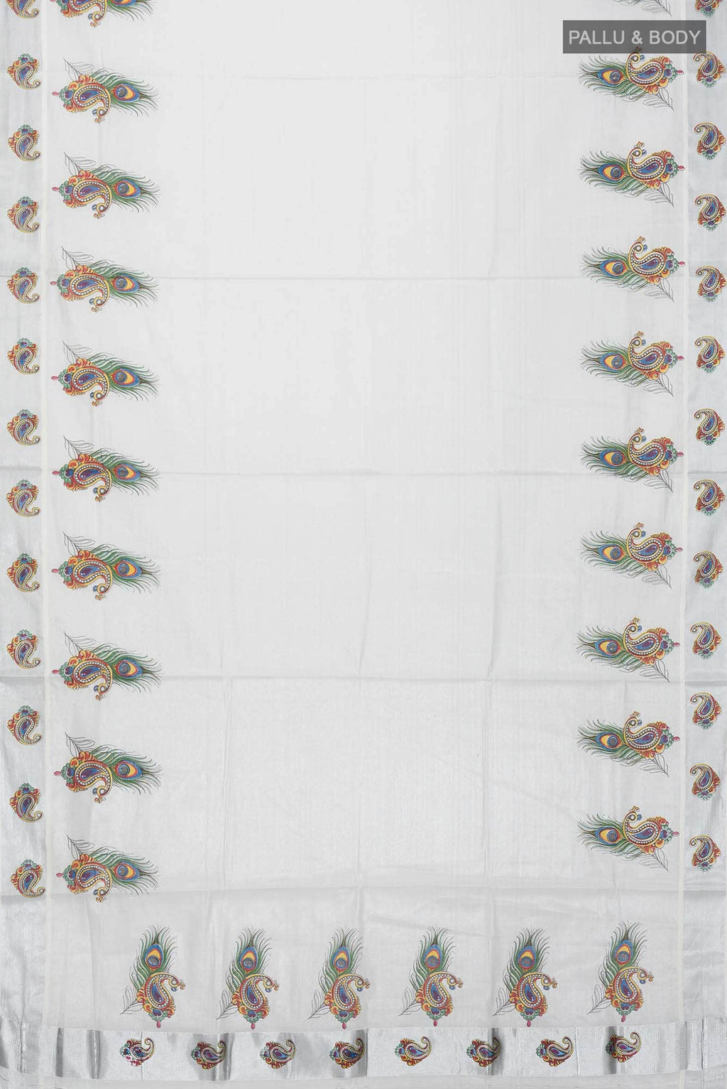 Silver Kerala Cotton Saree
