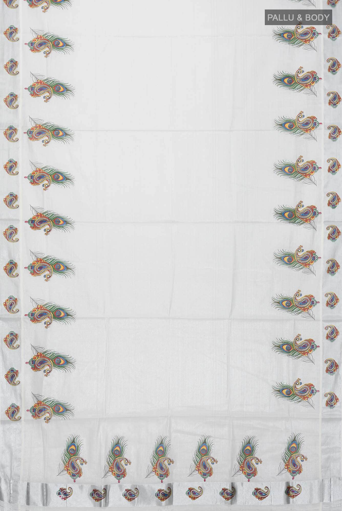 Silver Kerala Cotton Saree