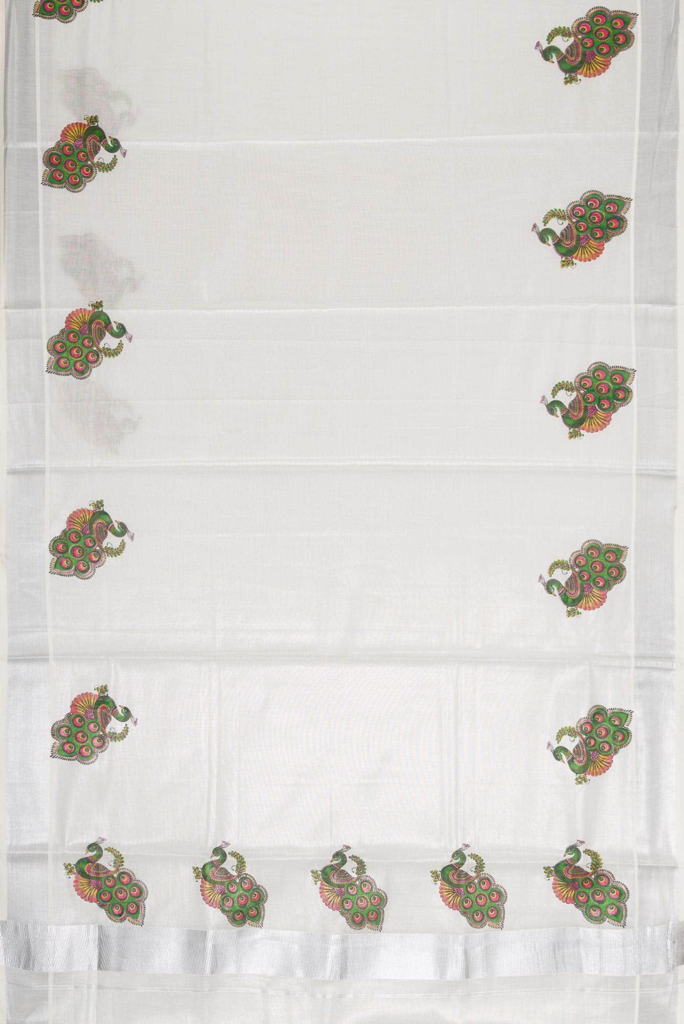 Grey Dual Tone Kerala Cotton Saree