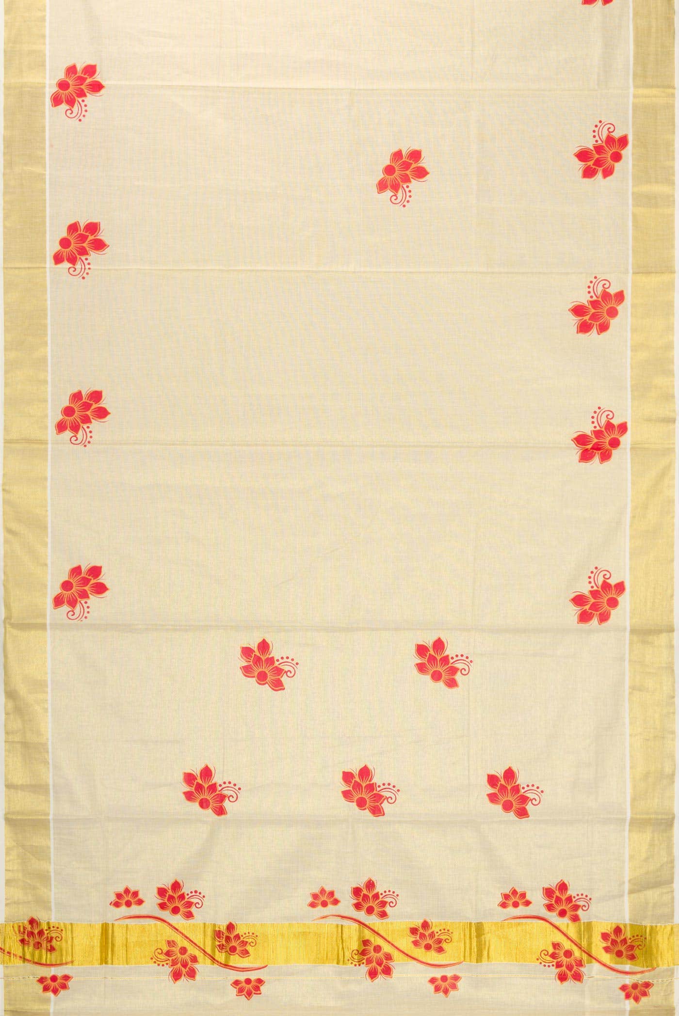 Gold Dual Tone Kerala Cotton Saree