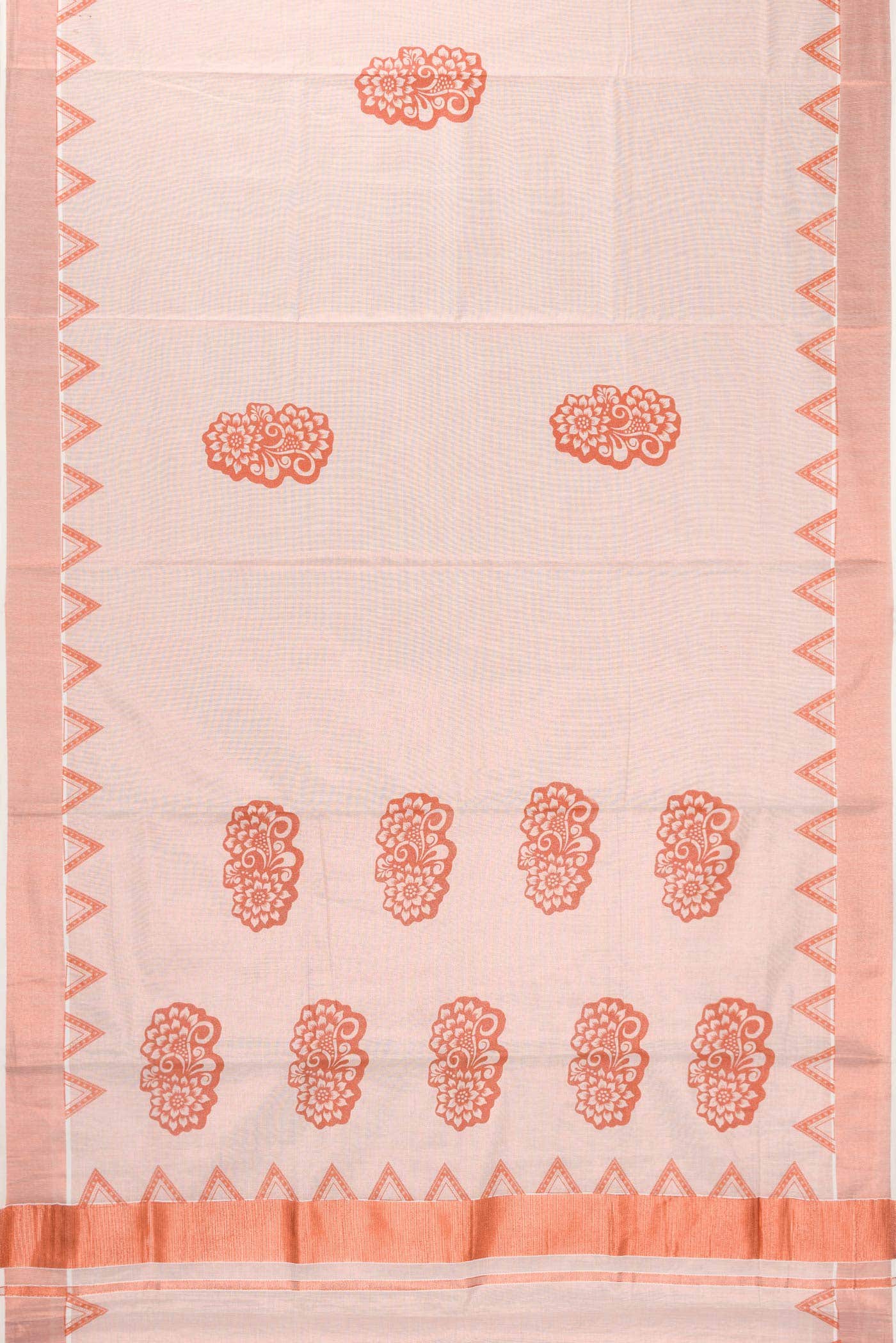 Rose Gold Dual Tone Kerala Cotton Saree