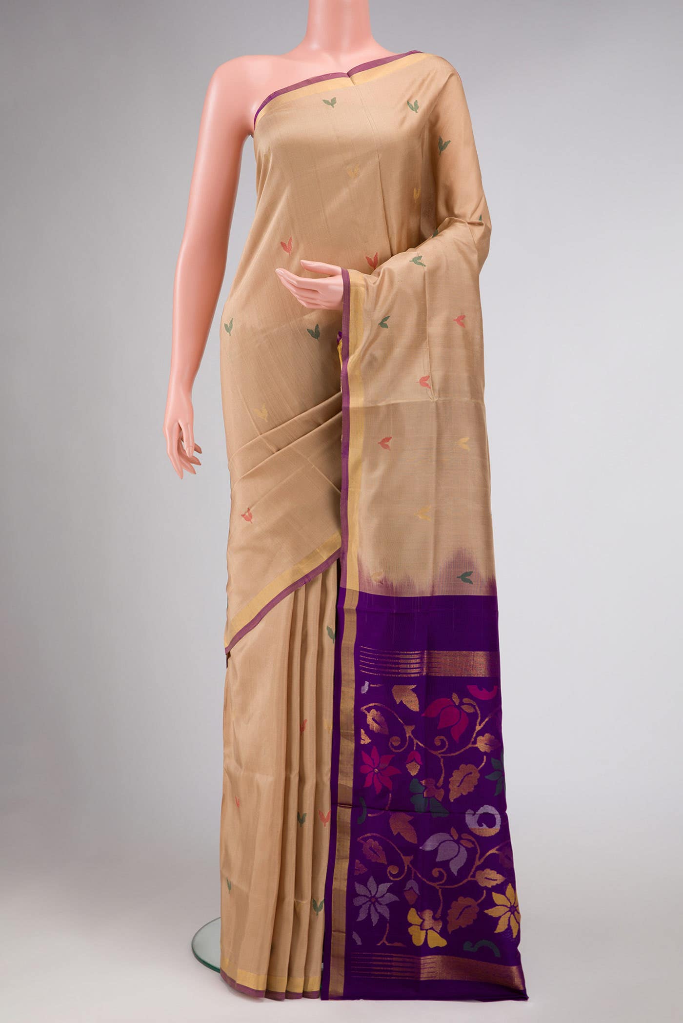 Cream Uppada Silk Saree