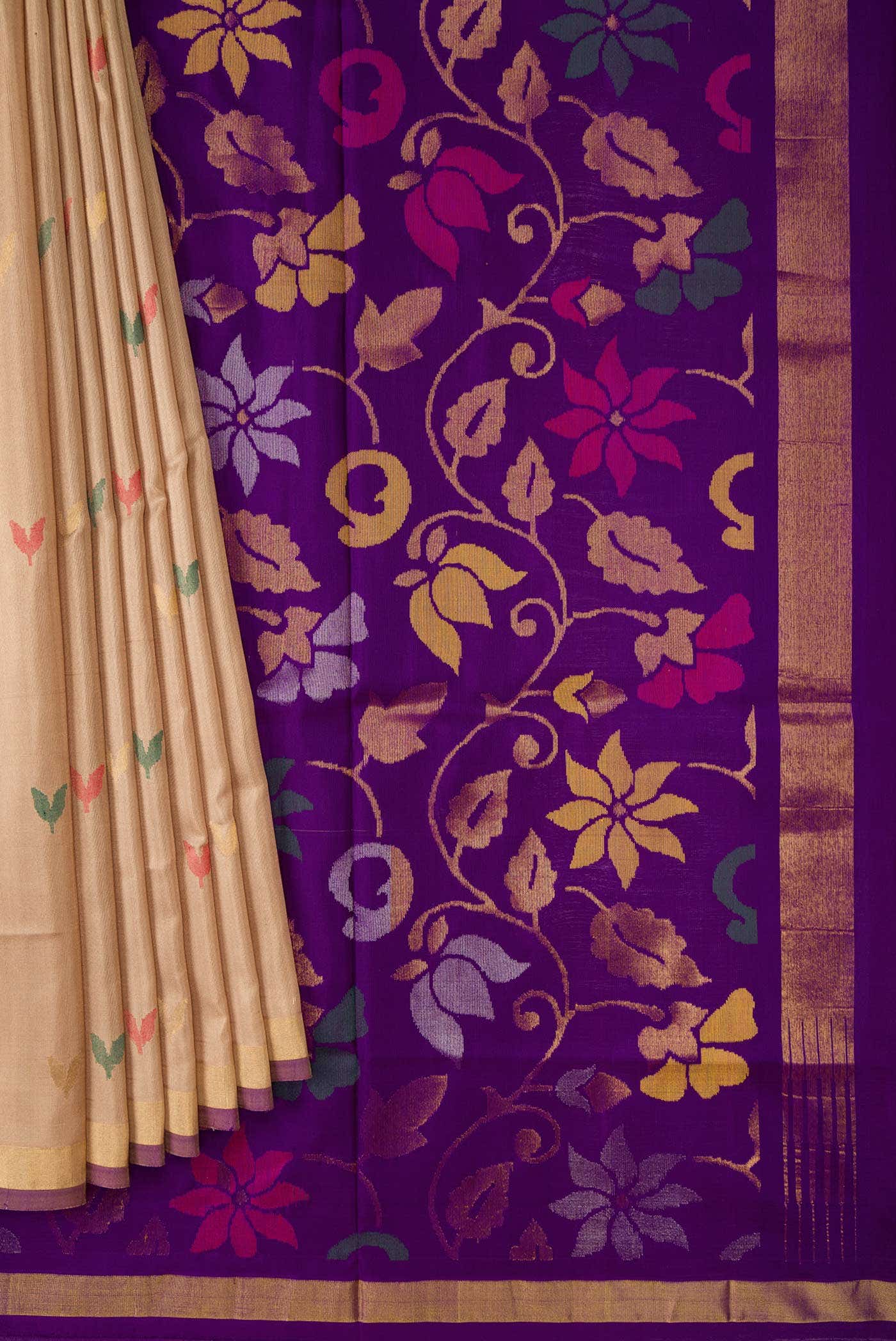 Cream Uppada Silk Saree