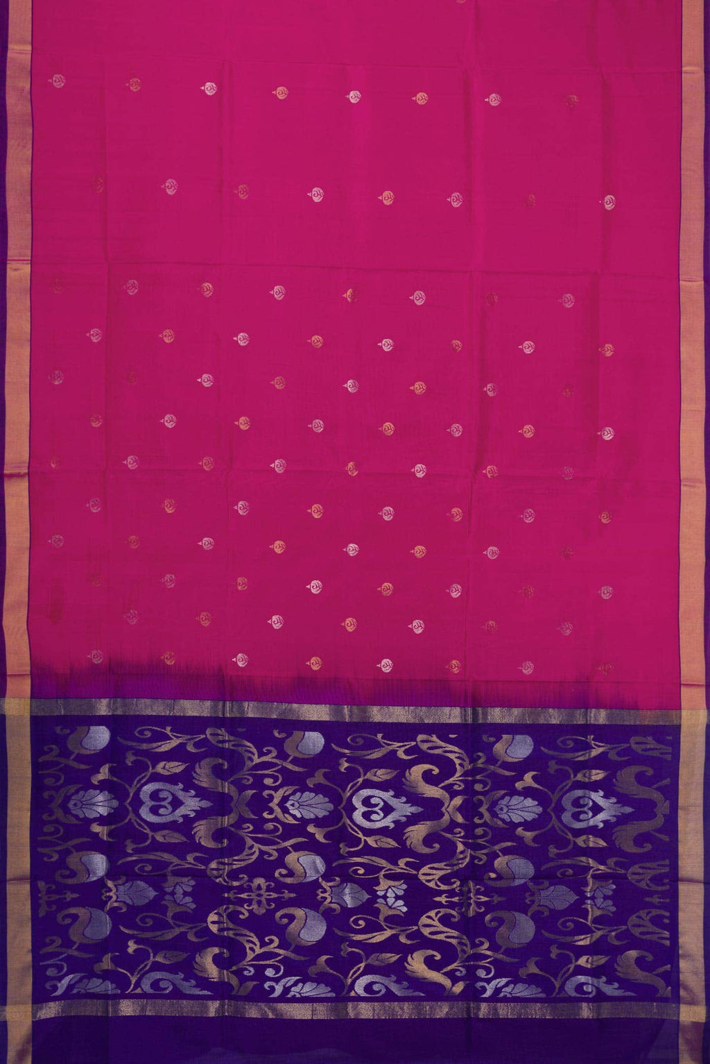 Dark Pink Dual Tone Uppada Silk Saree