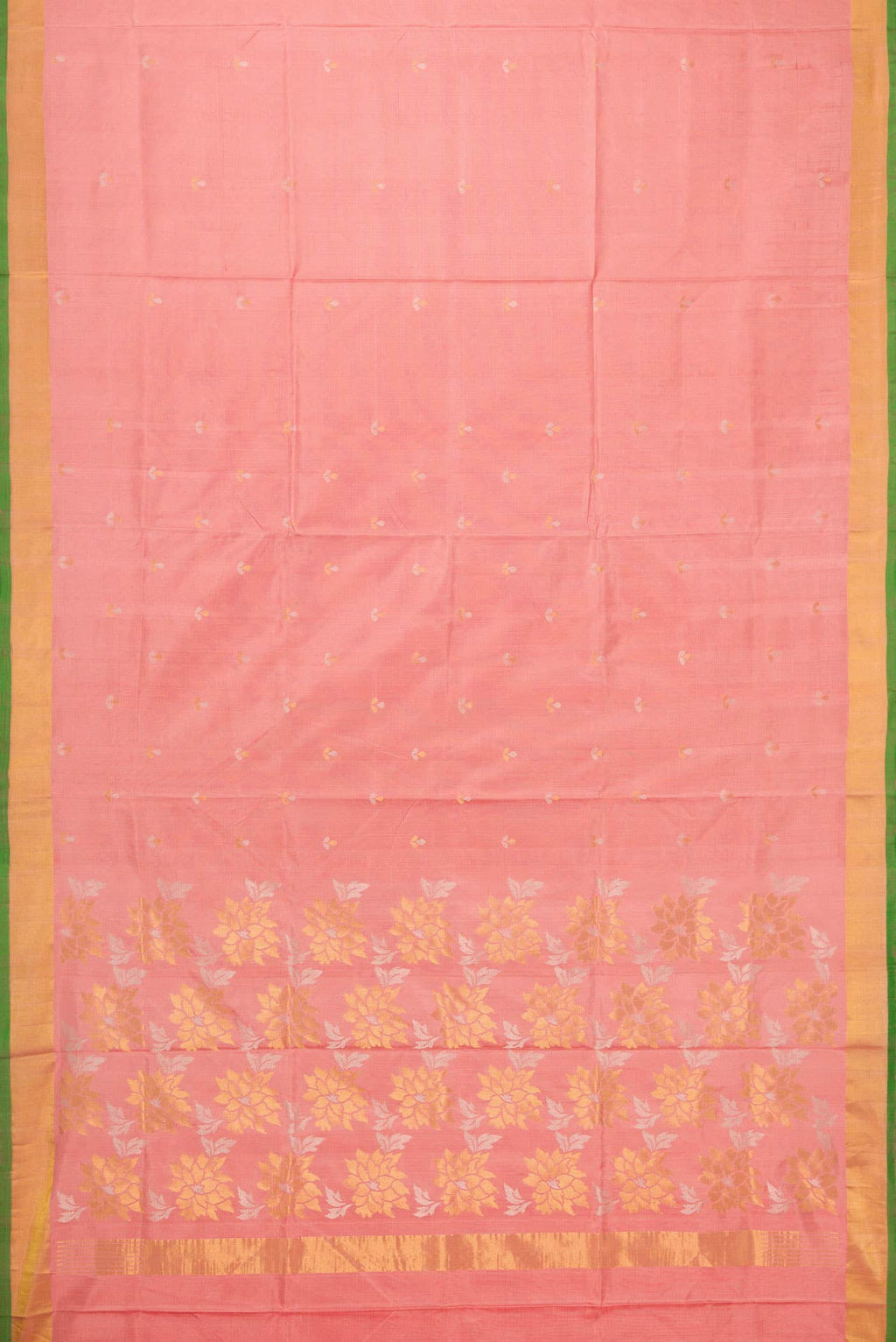 Golden Peach Uppada Silk Saree
