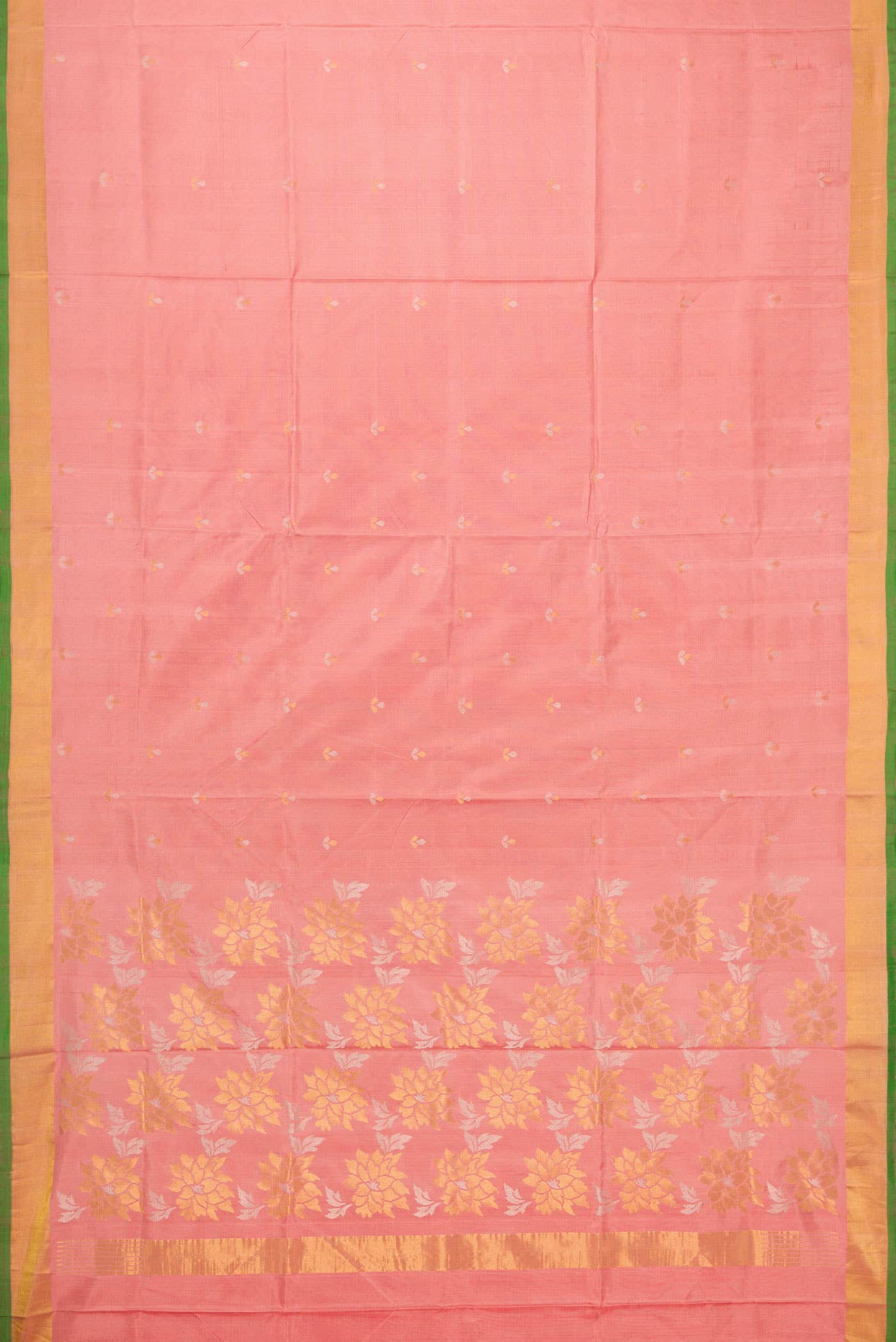 Golden Peach Uppada Silk Saree