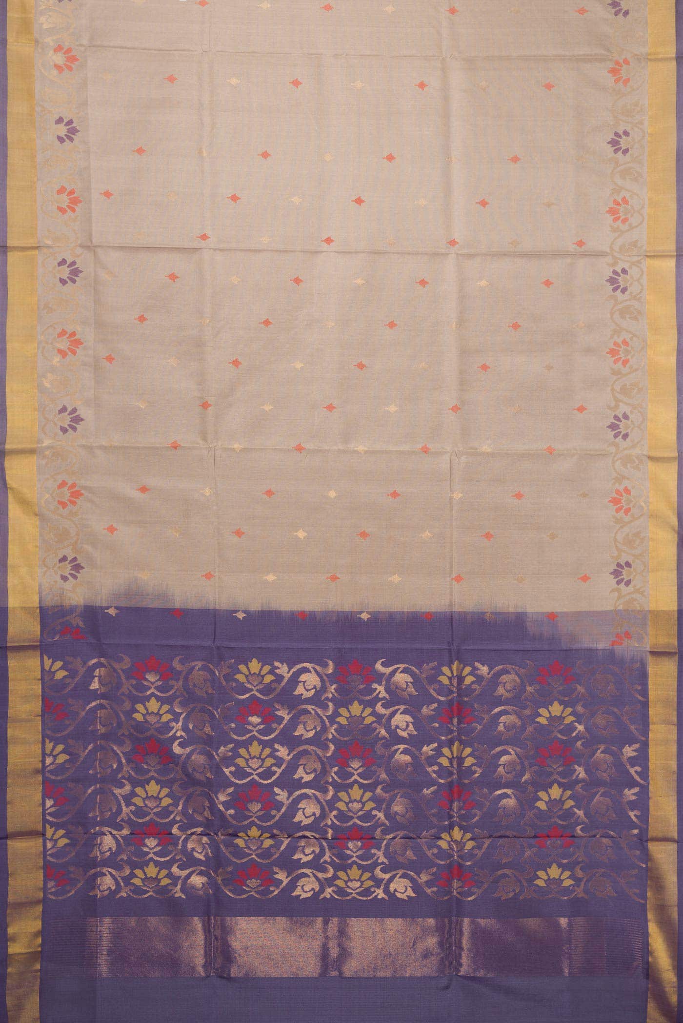 Dark Beige Uppada Silk Saree