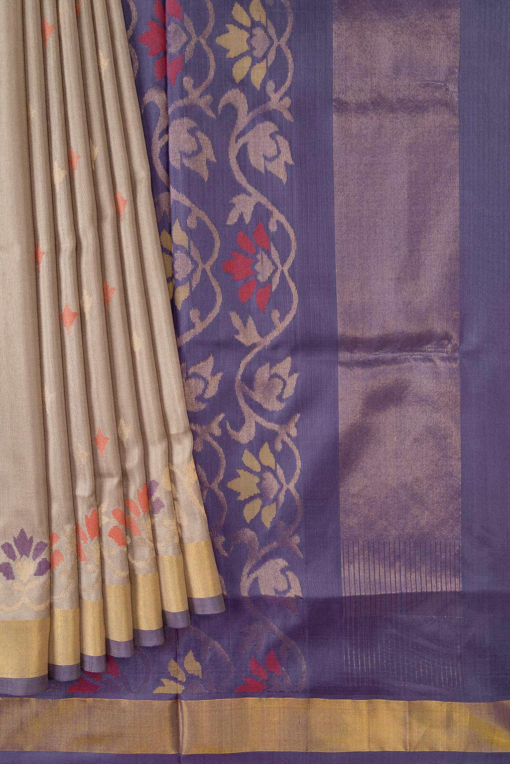 Dark Beige Uppada Silk Saree