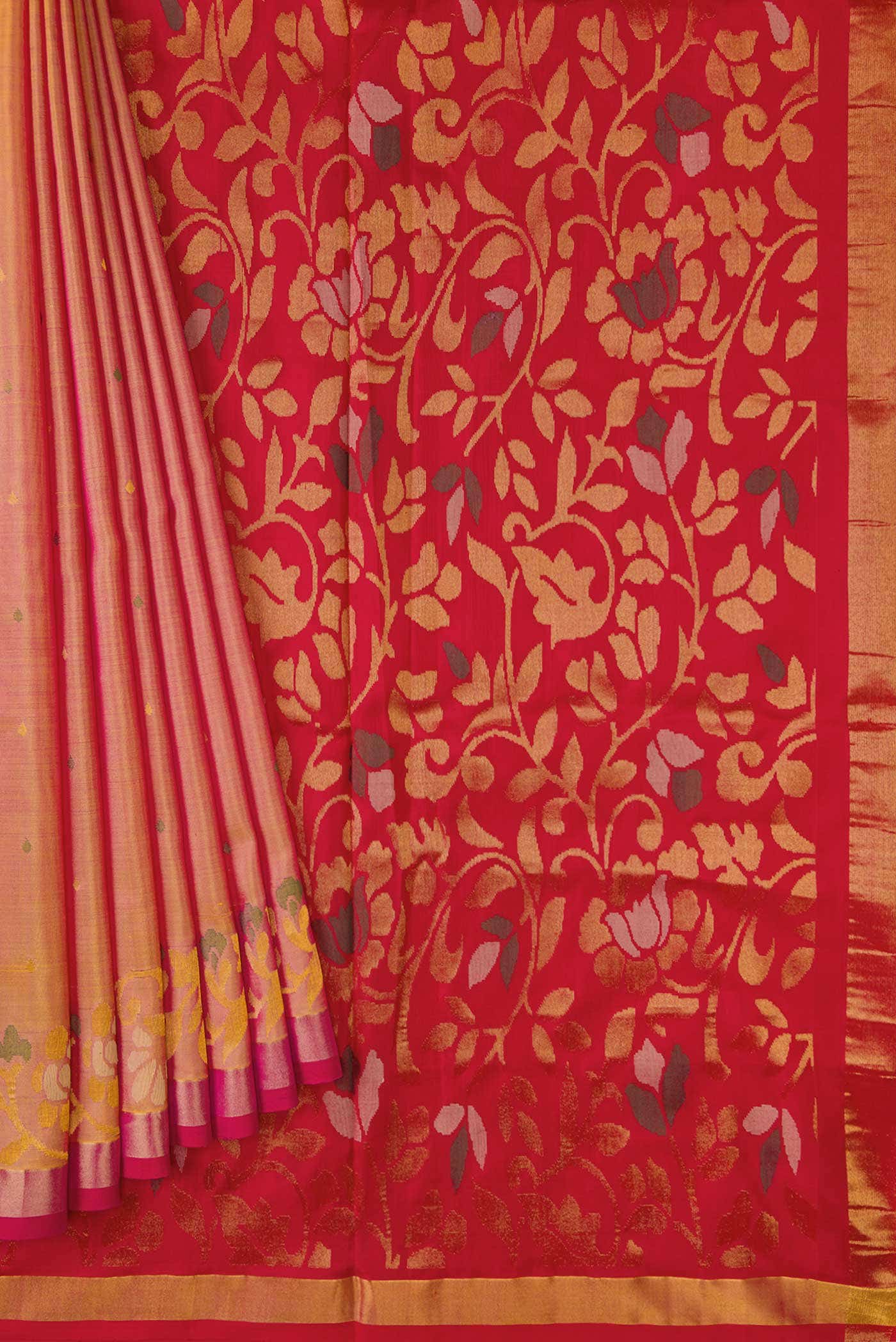 Mustard Dual Tone Uppada Silk Saree