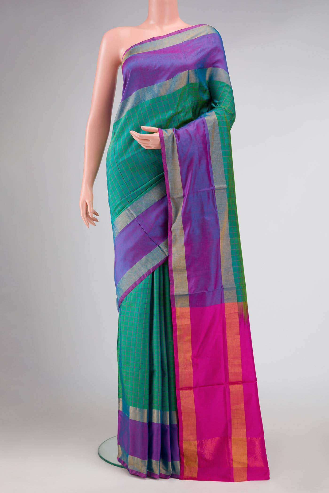 Green Dual Tone Uppada Silk Saree