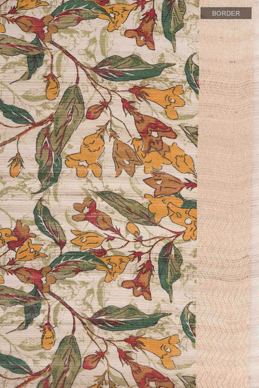 Beige Raw Silk Saree