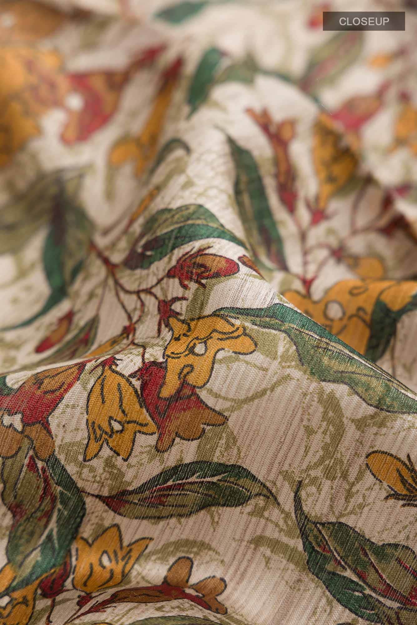 Beige Raw Silk Saree