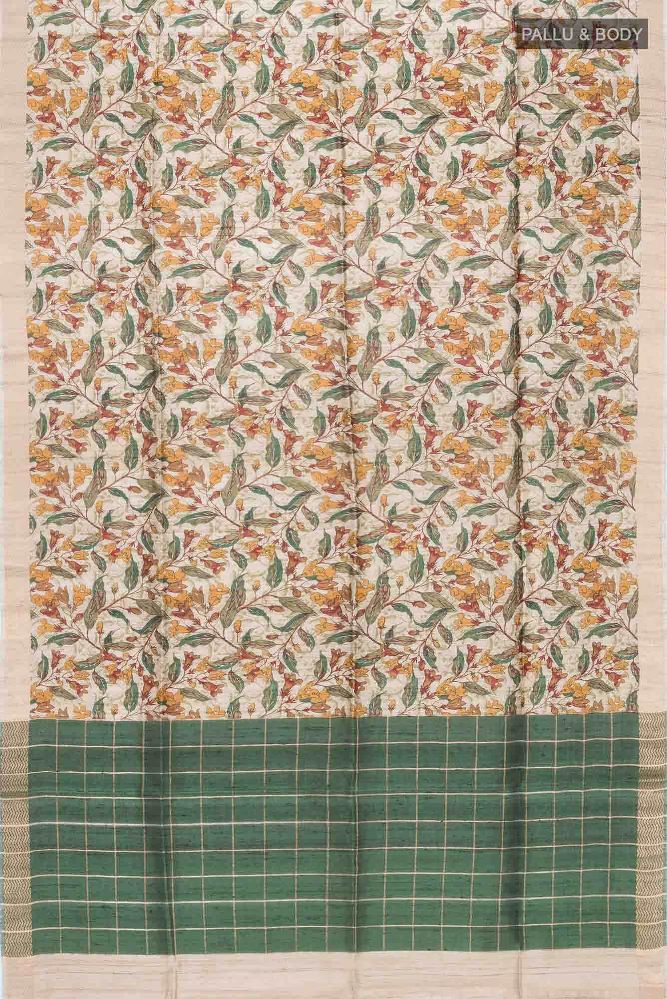 Beige Raw Silk Saree