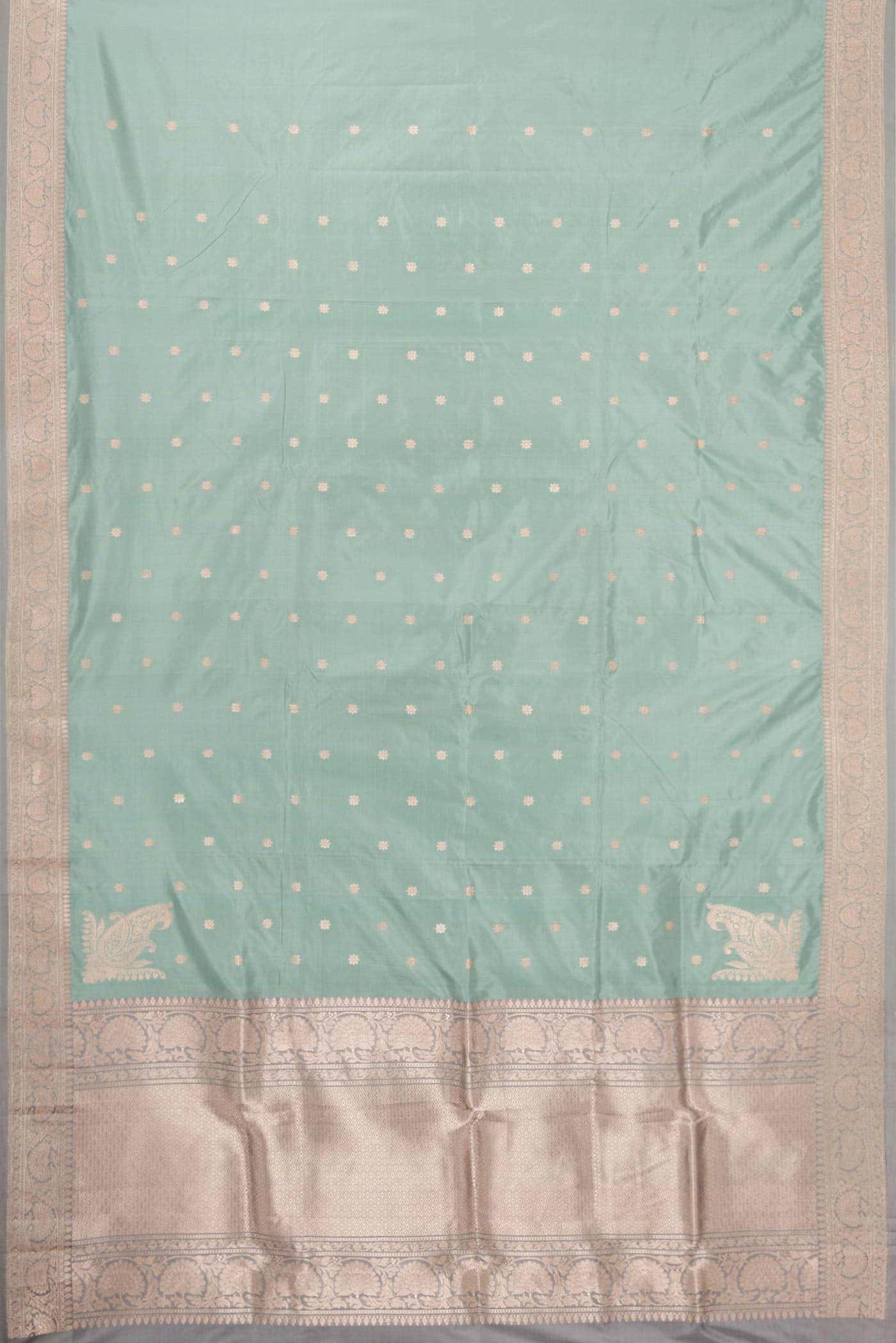 Davys Grey Dual Tone Banarasi Silk Saree