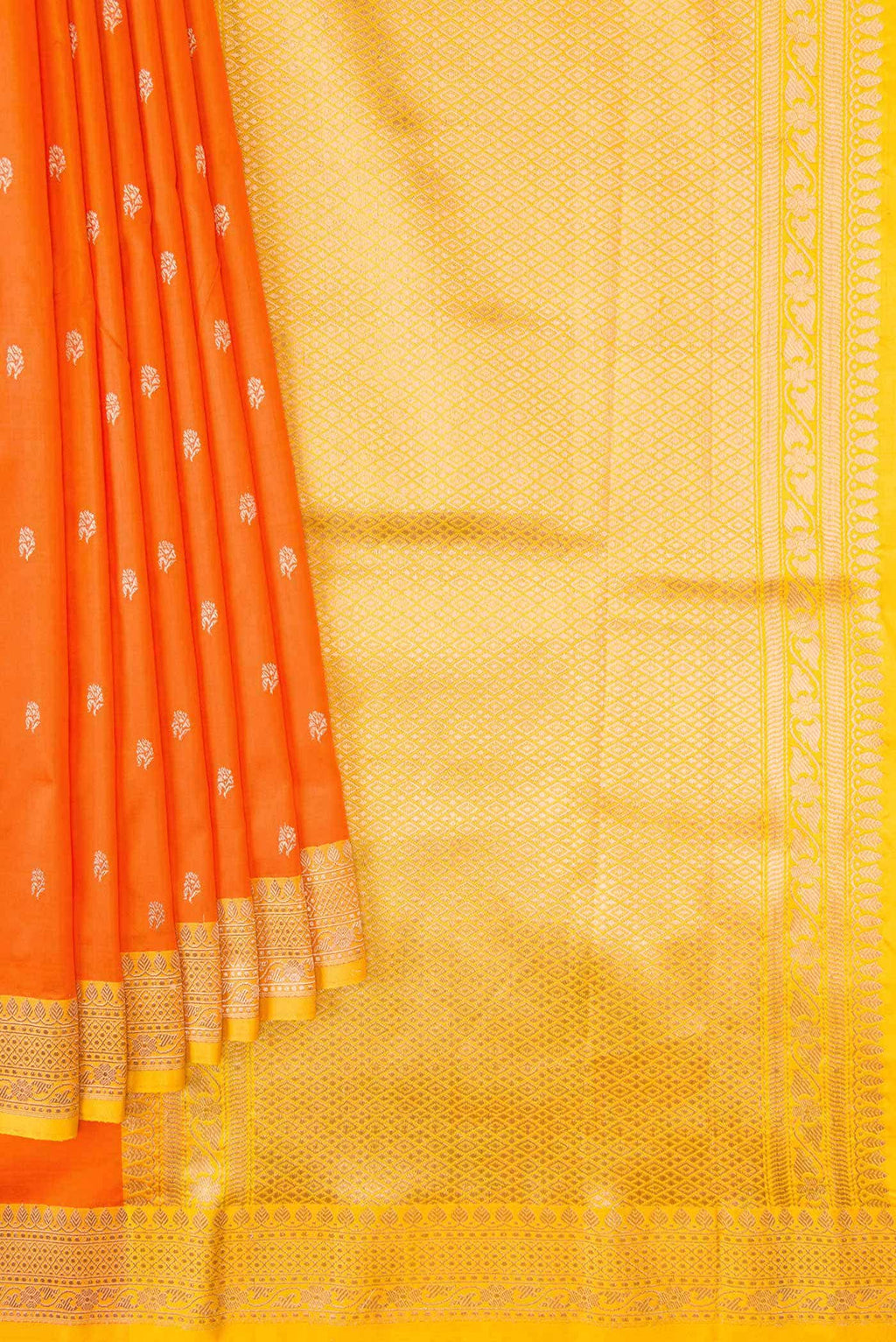 Orange Banarasi Silk Saree