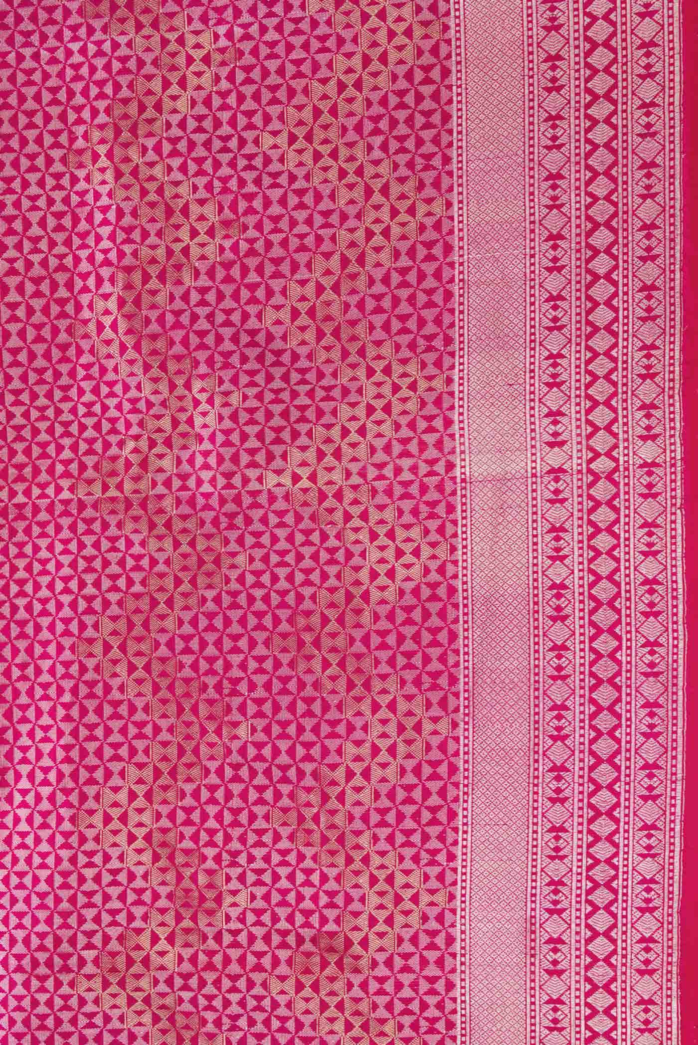Rani Pink Dual Tone Banarasi Silk Saree