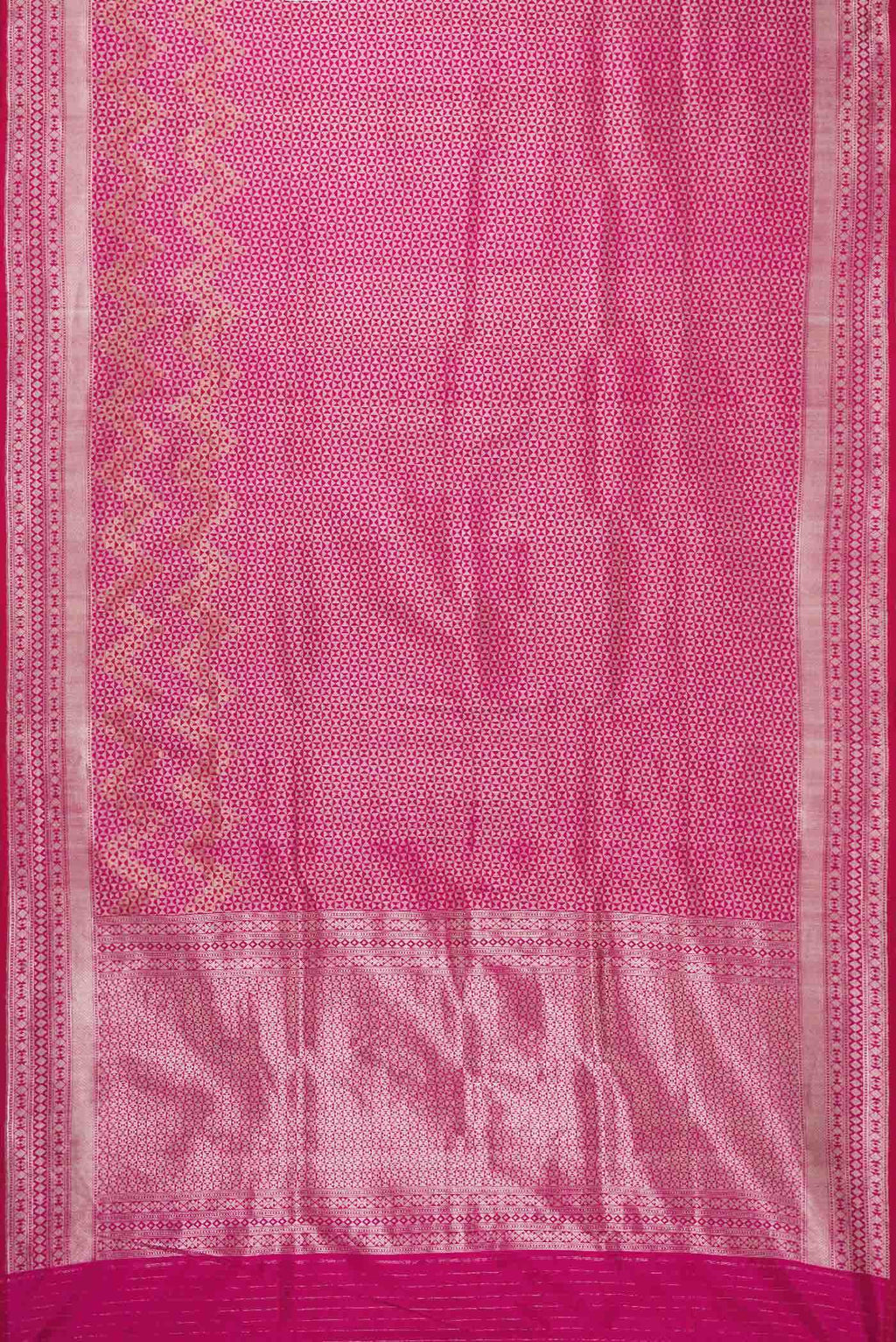 Rani Pink Dual Tone Banarasi Silk Saree