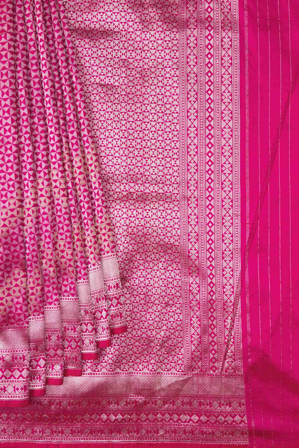 Rani Pink Dual Tone Banarasi Silk Saree