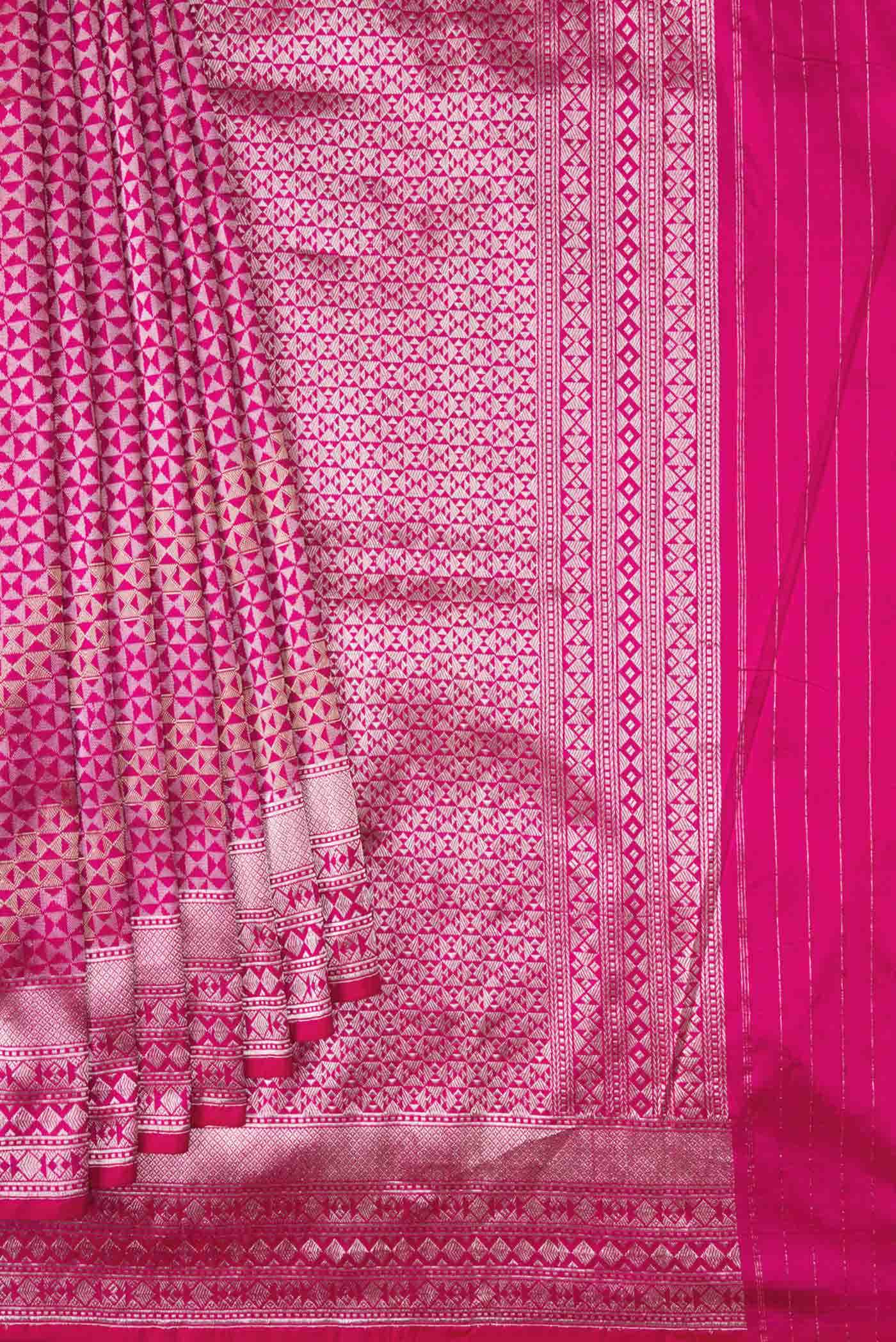 Rani Pink Dual Tone Banarasi Silk Saree
