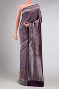 Burgundy Dual Tone Banarasi Silk Saree