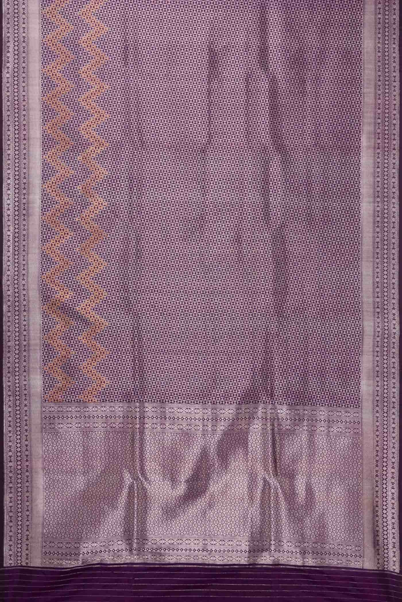 Burgundy Dual Tone Banarasi Silk Saree