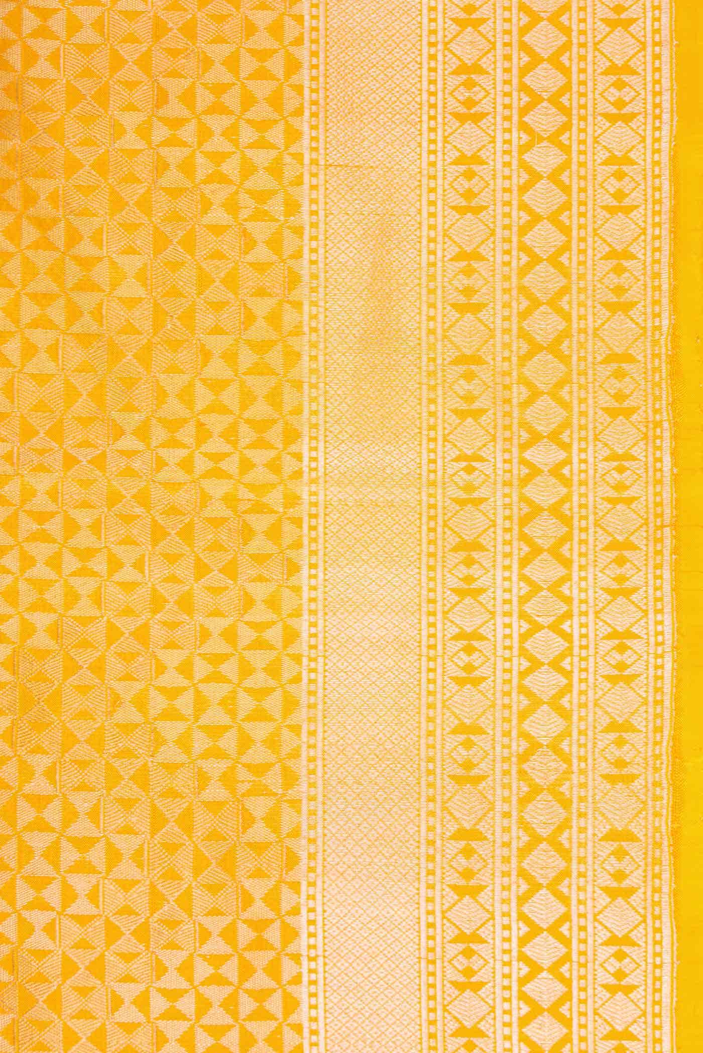 Yellow Banarasi Silk Saree