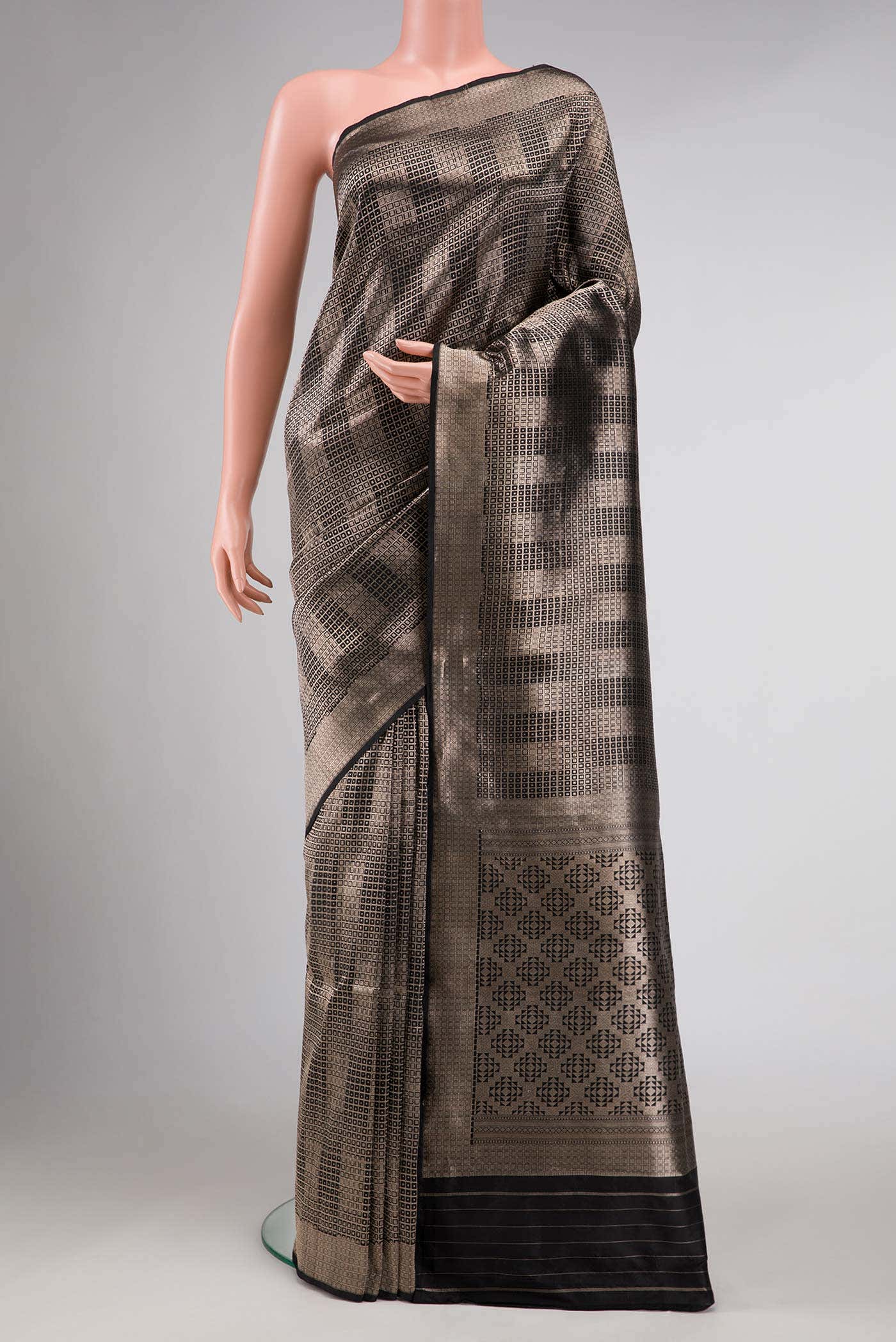 Black Banarasi Silk Saree