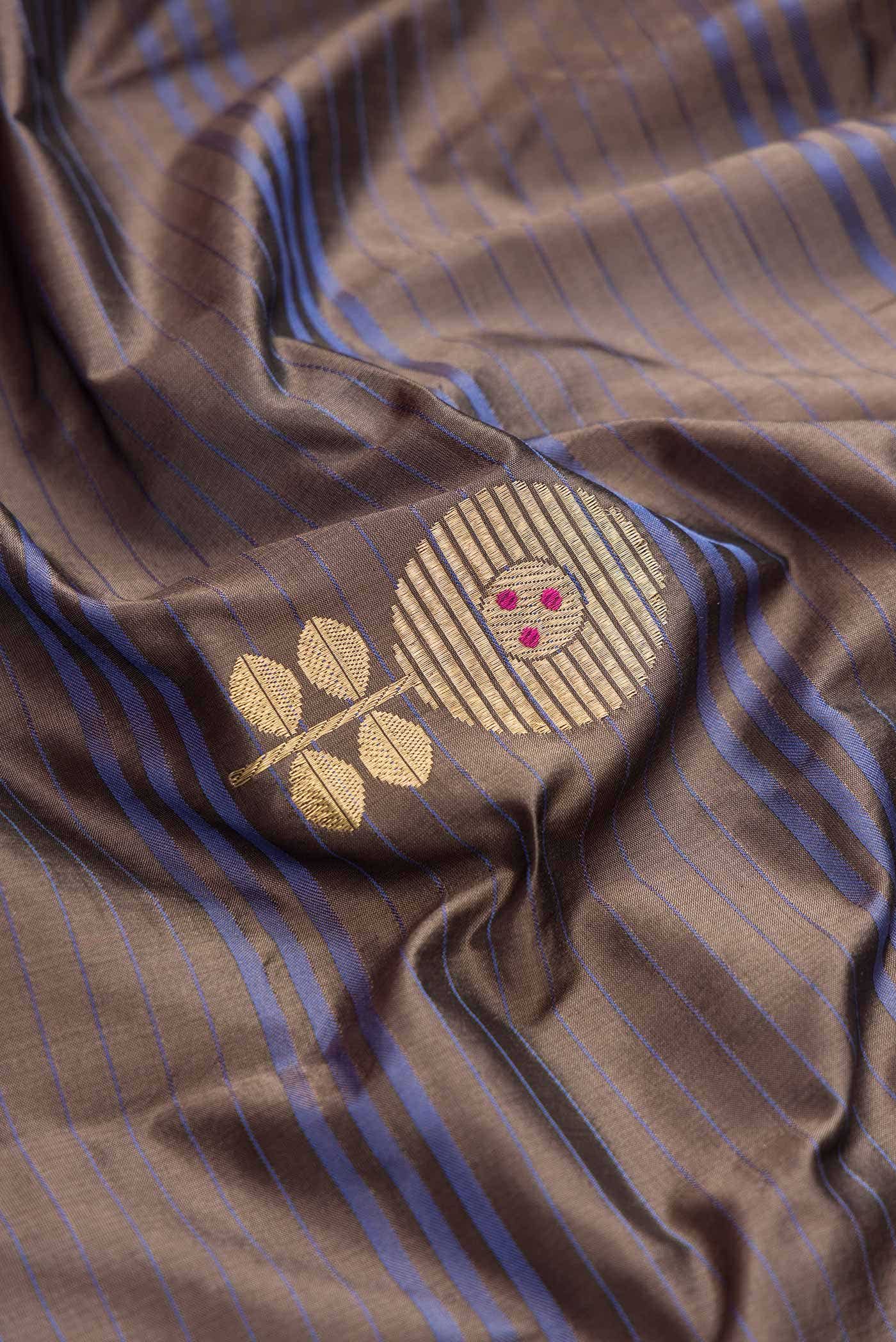 Brown Dual Tone Banarasi Silk Saree