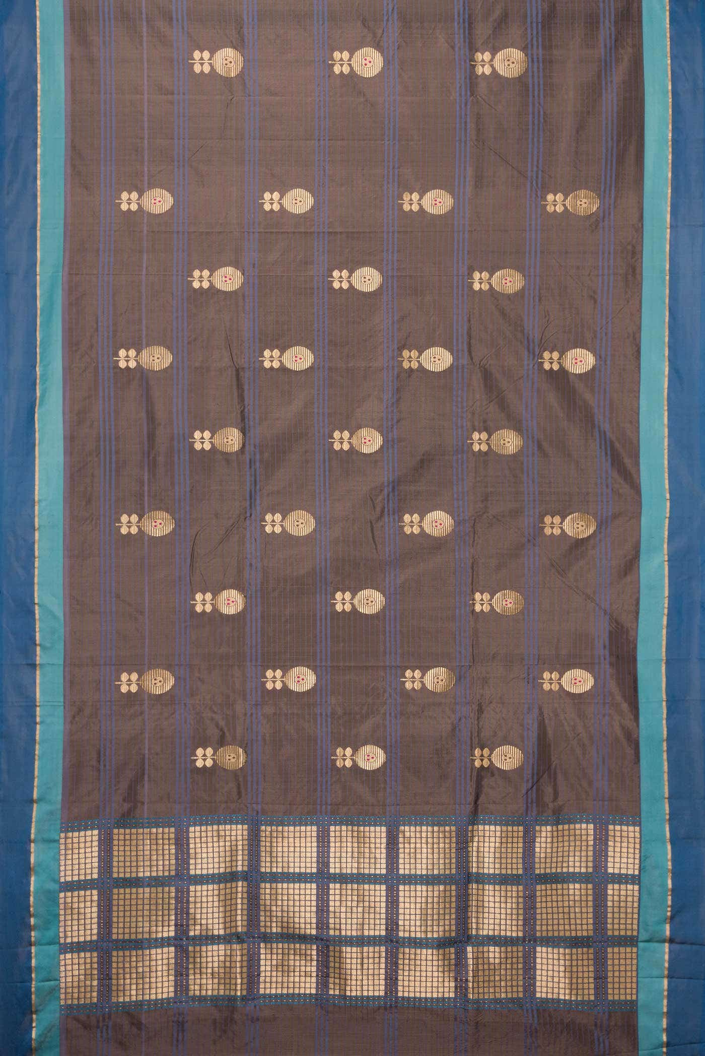 Brown Dual Tone Banarasi Silk Saree