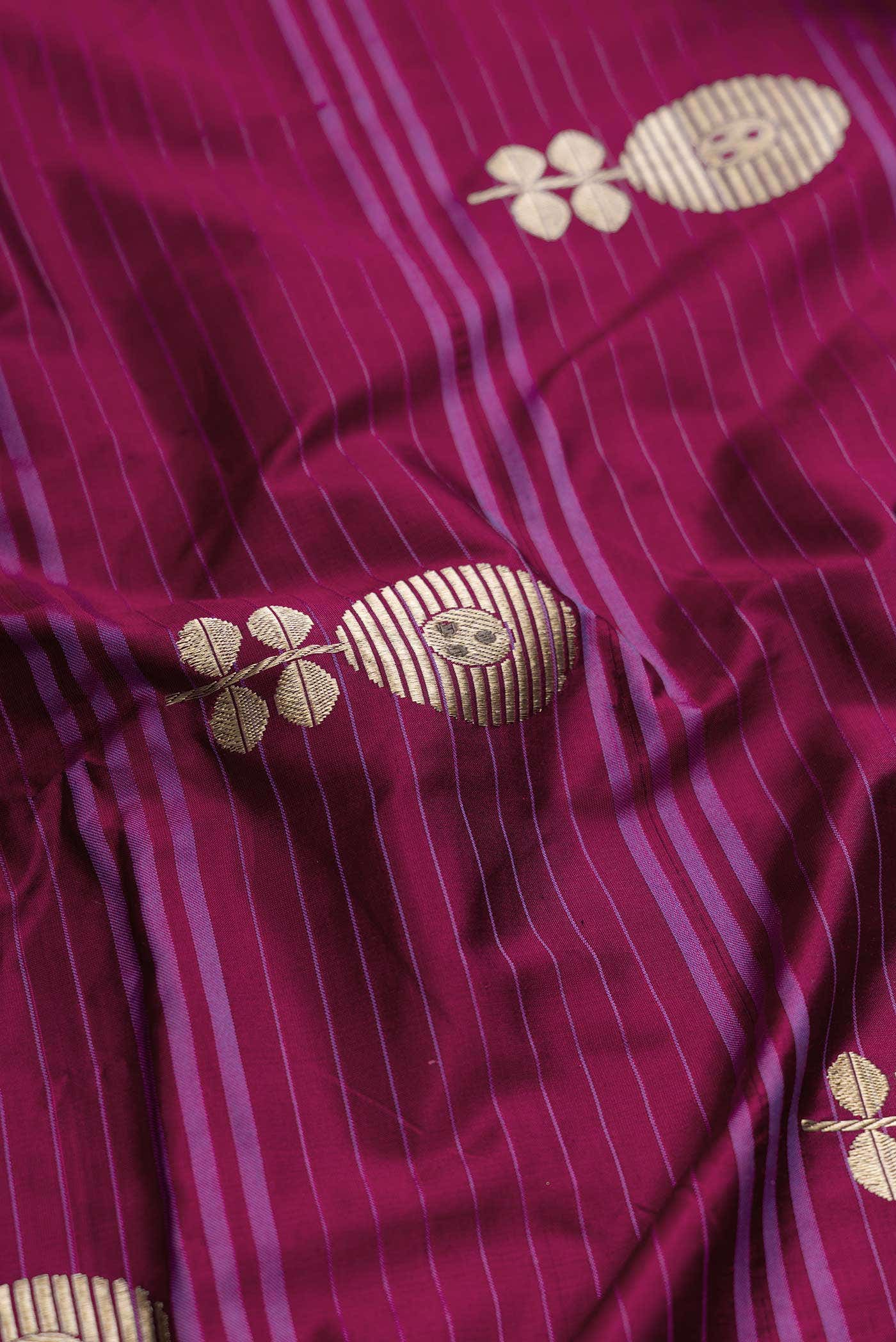 Magenta Dual Tone Banarasi Silk Saree