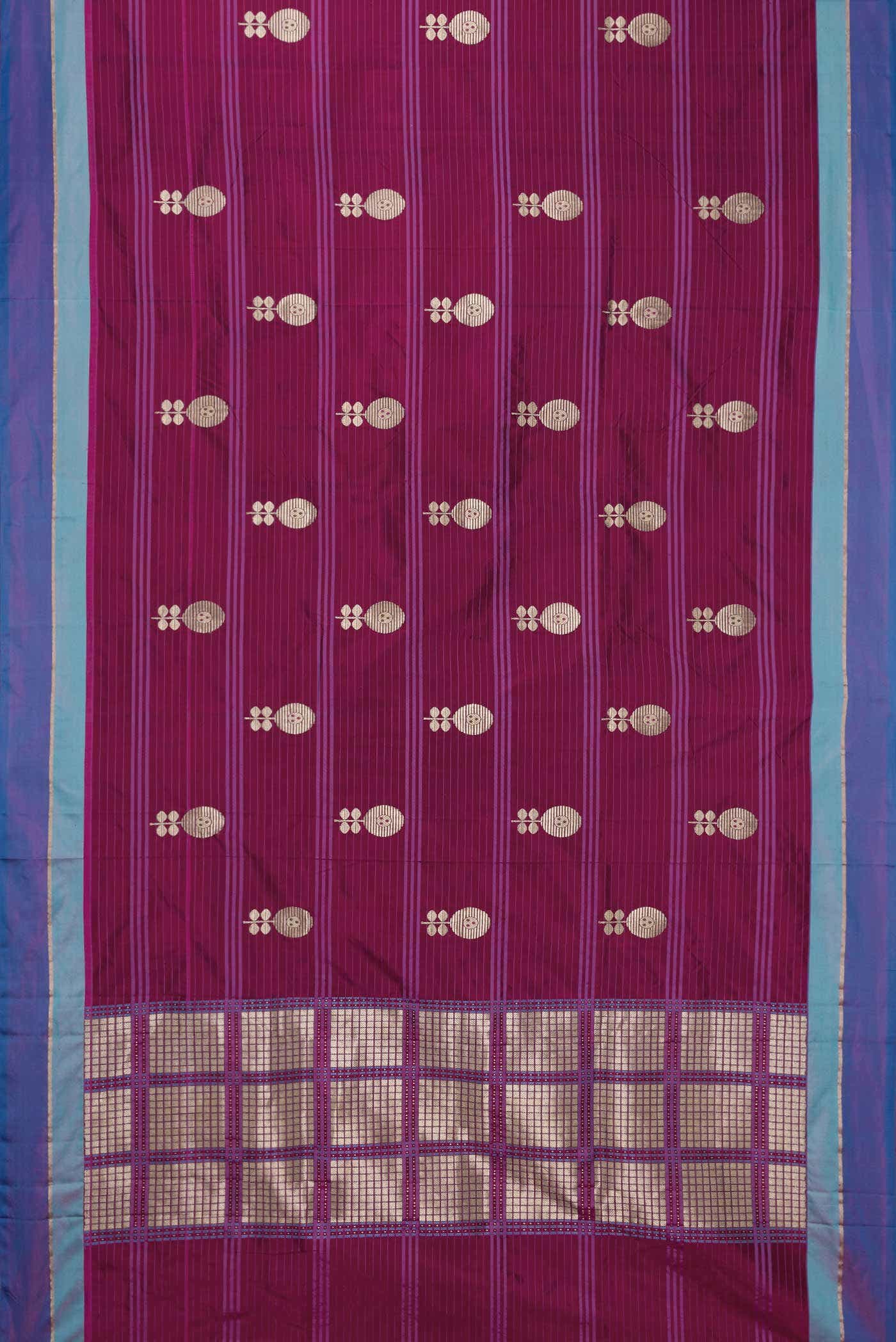 Magenta Dual Tone Banarasi Silk Saree