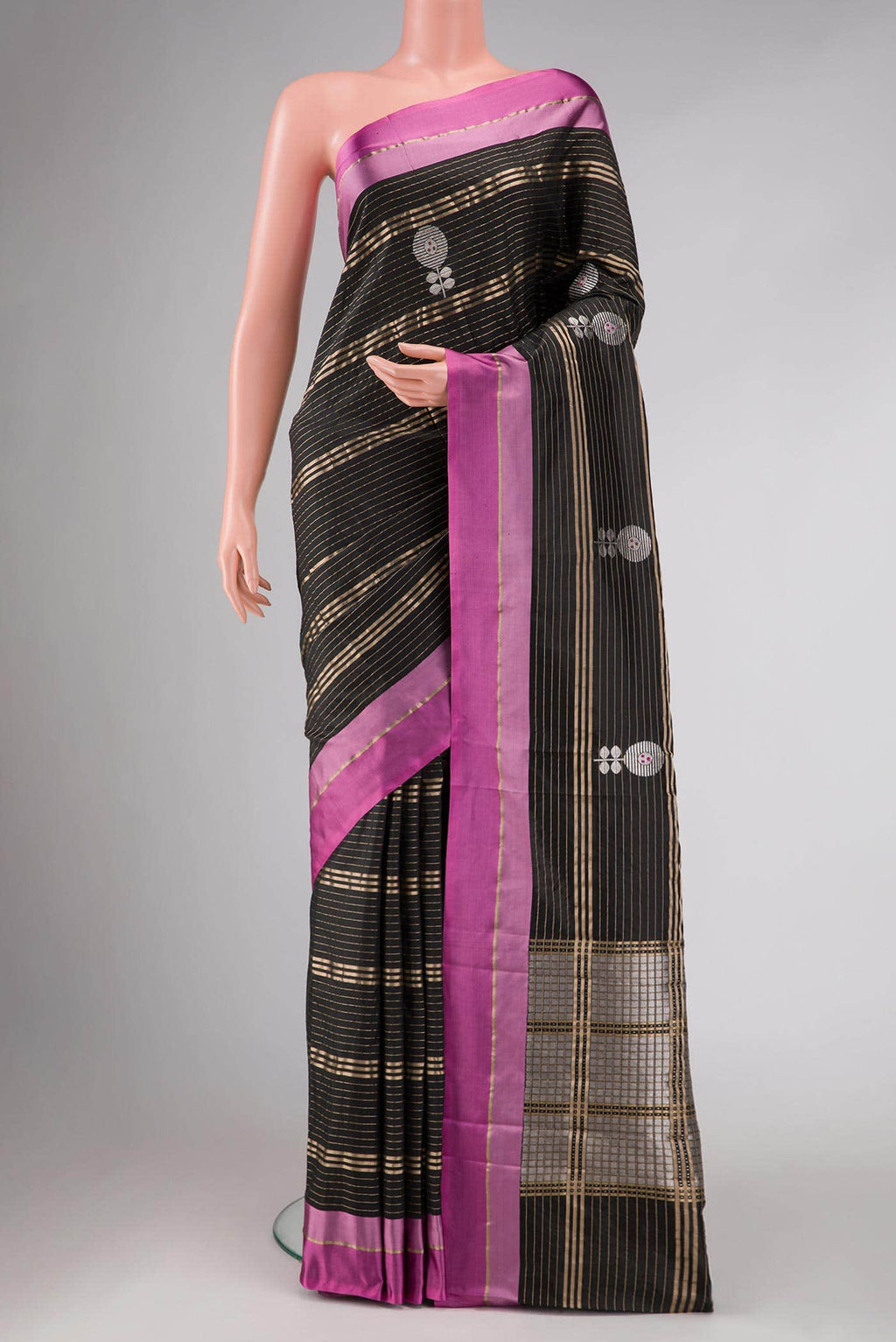 Black Banarasi Silk Saree