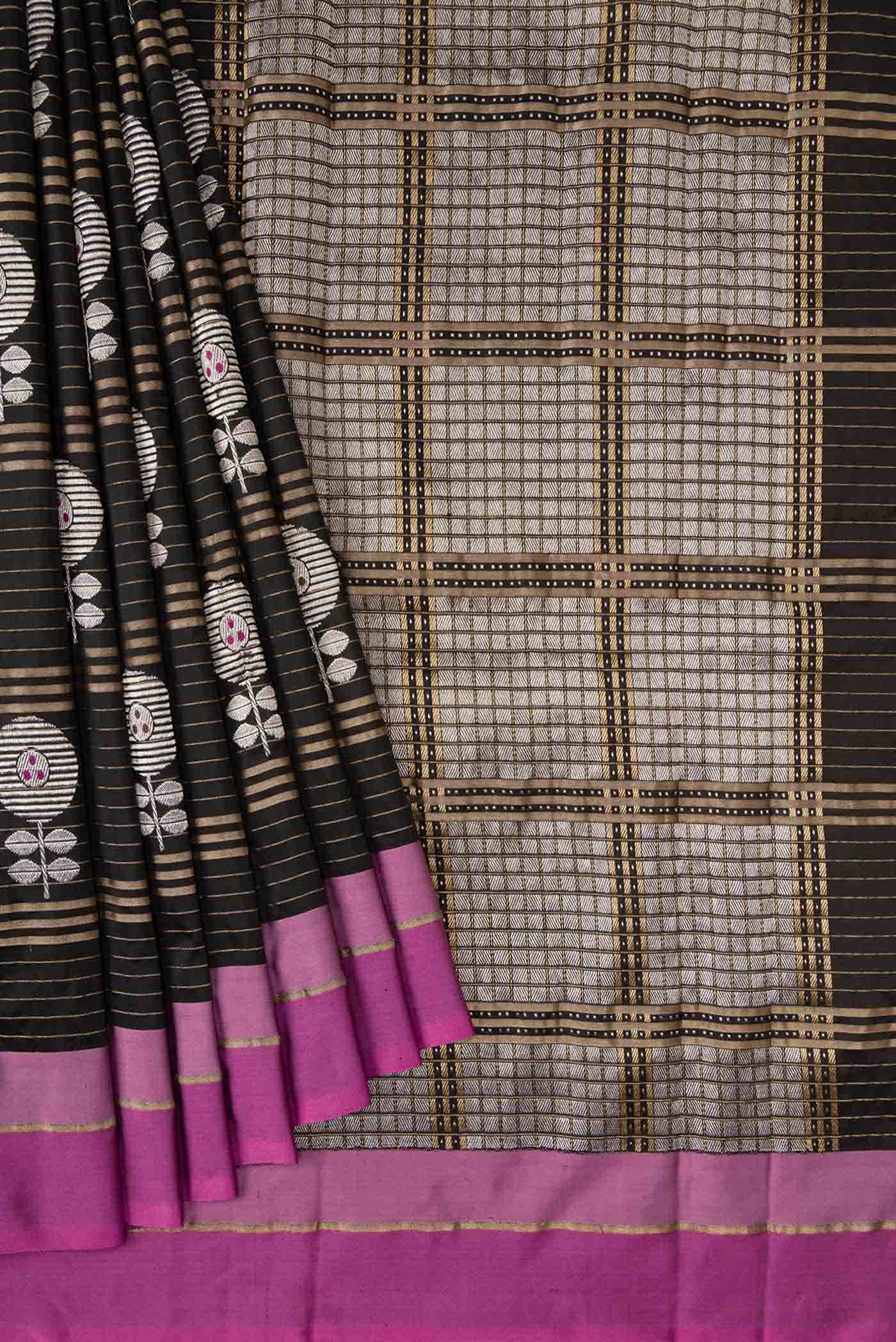 Black Banarasi Silk Saree