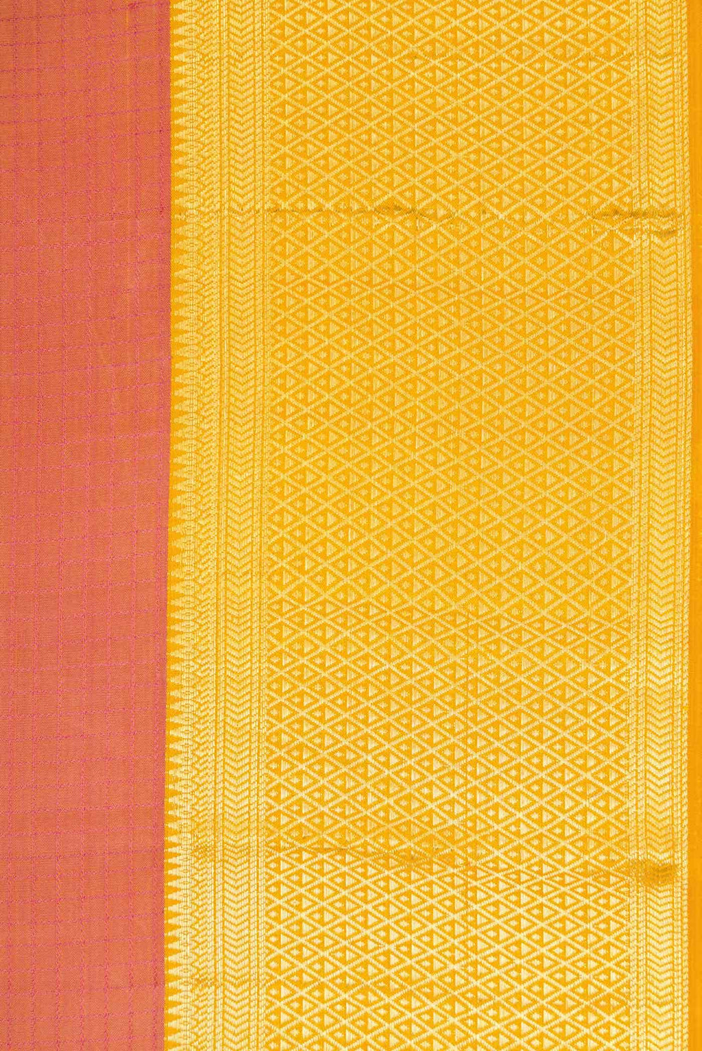 Golden Peach Dual Tone Kanchipuram Silk Saree