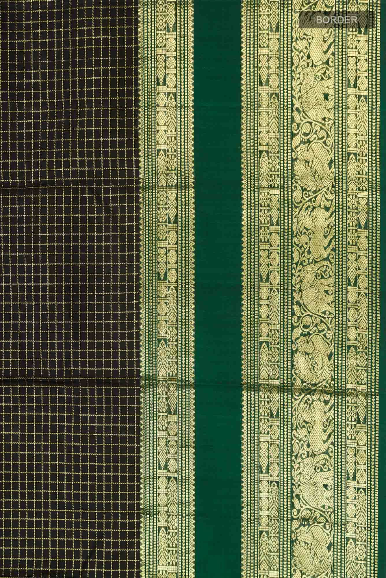 Black Kanchipuram Silk Saree
