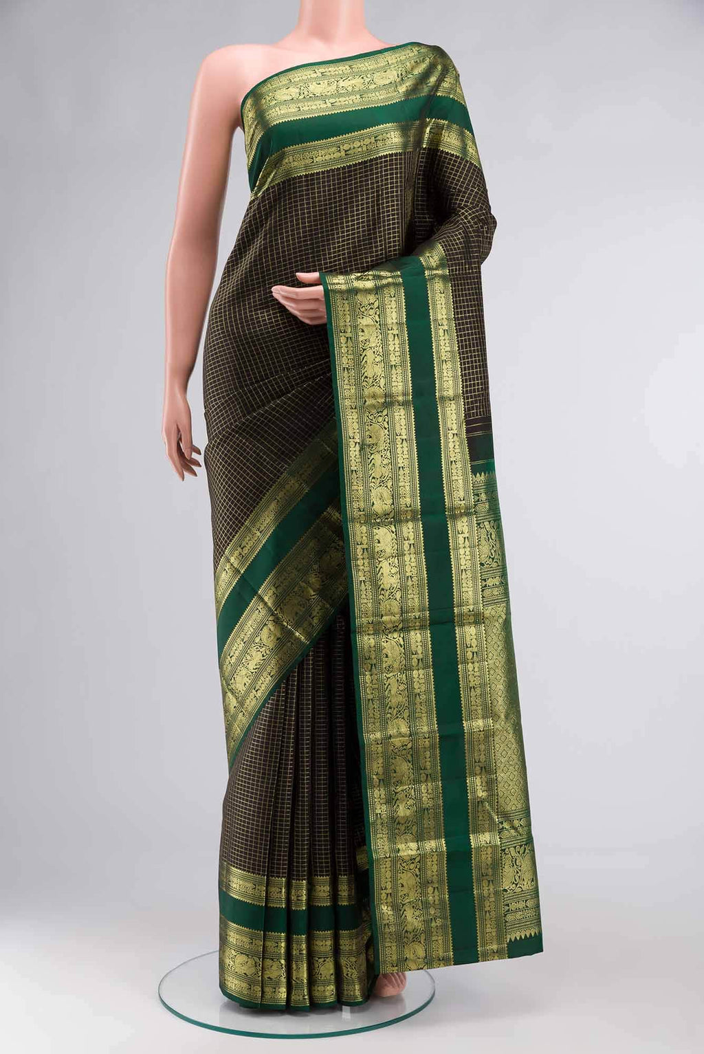 Black Kanchipuram Silk Saree