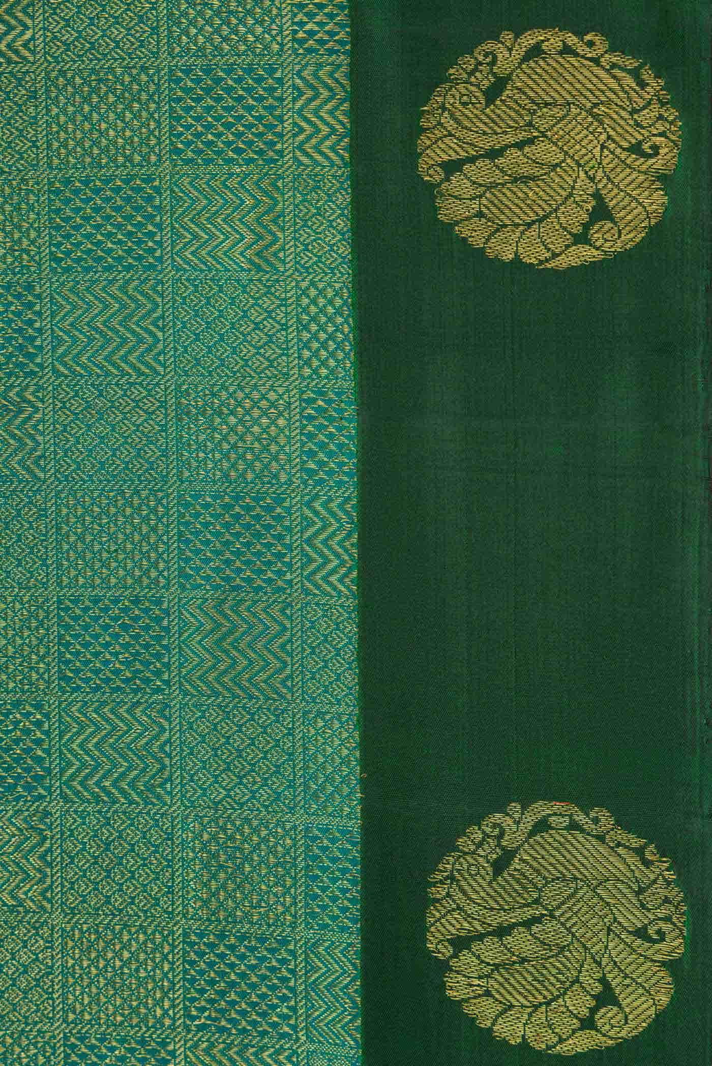Green Dual Tone Kanchipuram Silk Saree