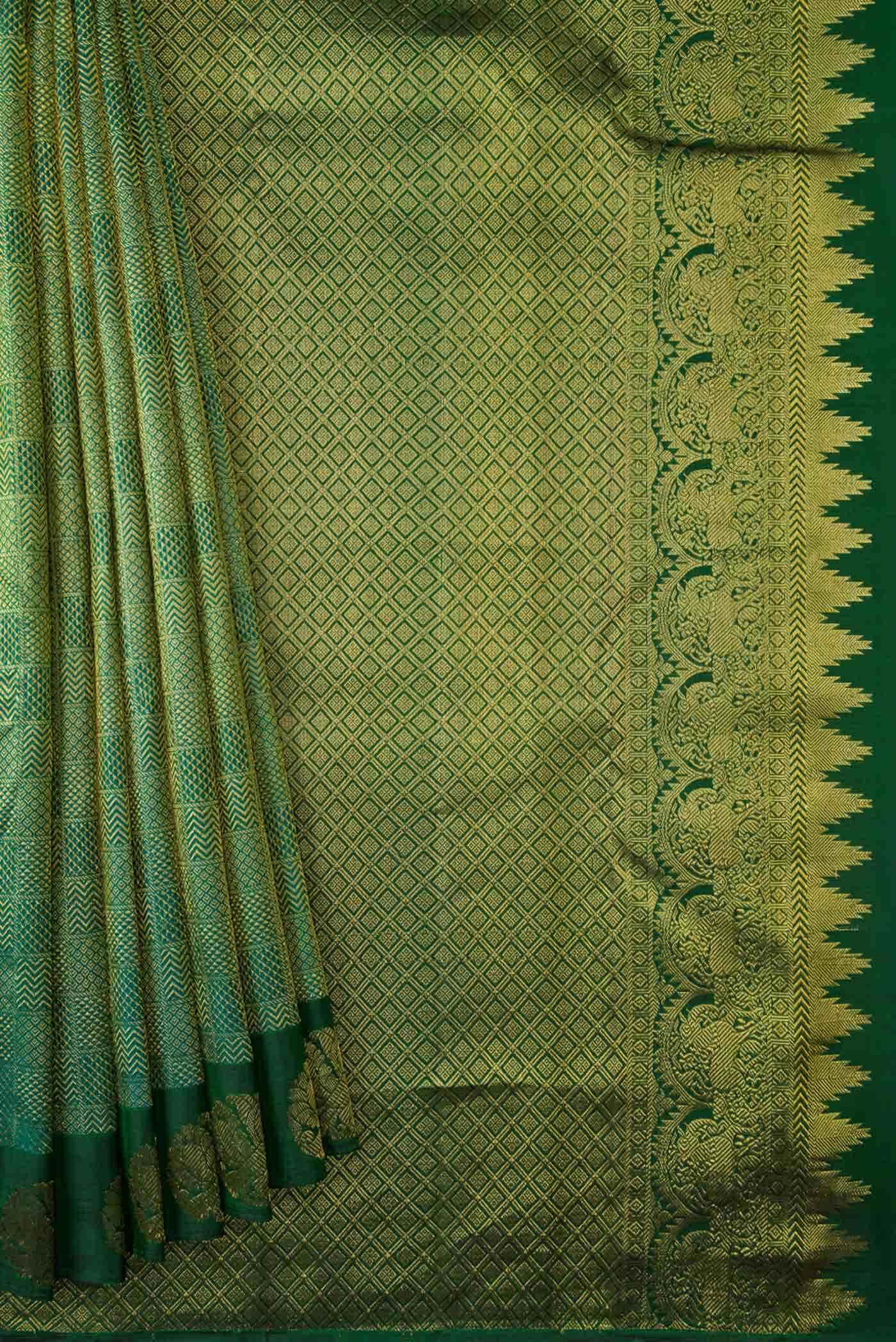 Green Dual Tone Kanchipuram Silk Saree