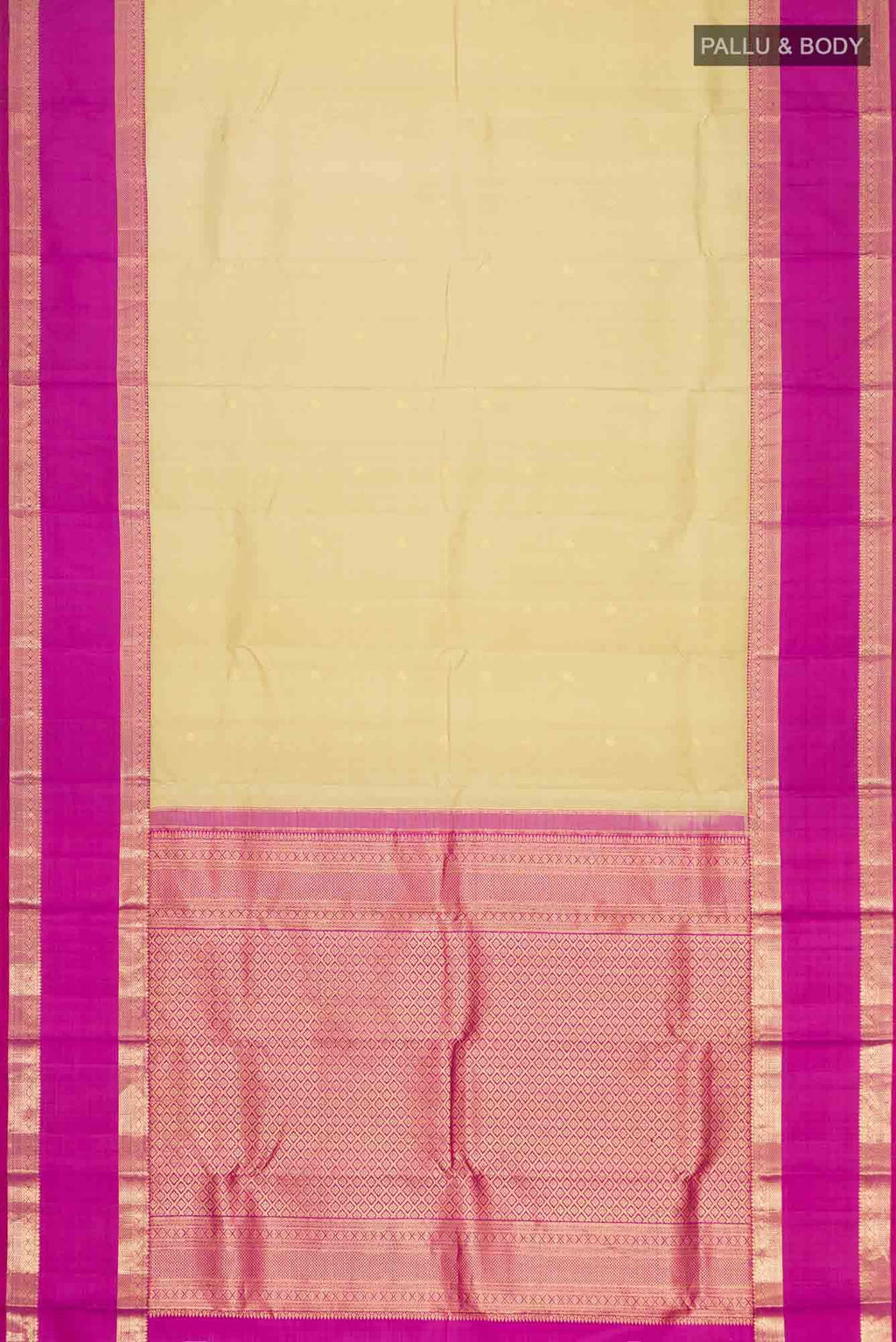 Beige Kanchipuram Silk Saree