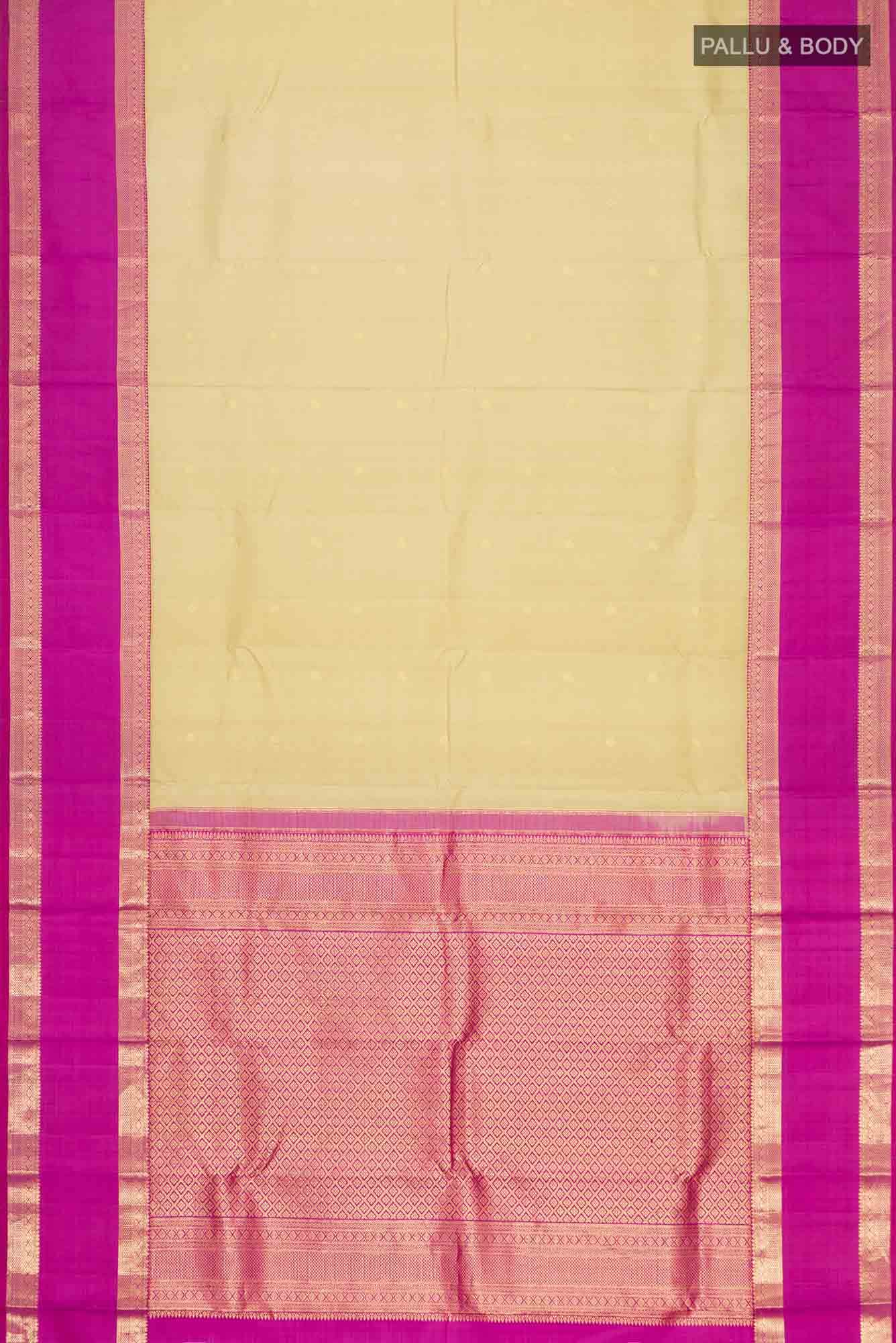 Beige Kanchipuram Silk Saree