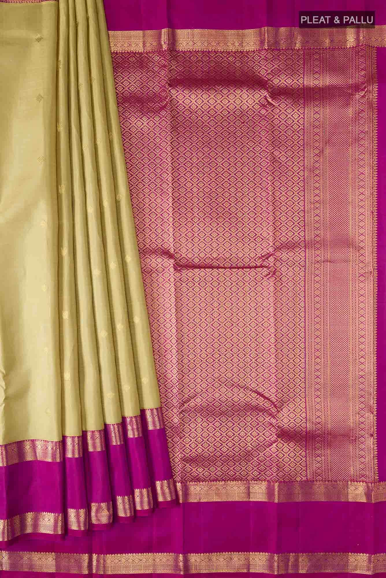 Beige Kanchipuram Silk Saree