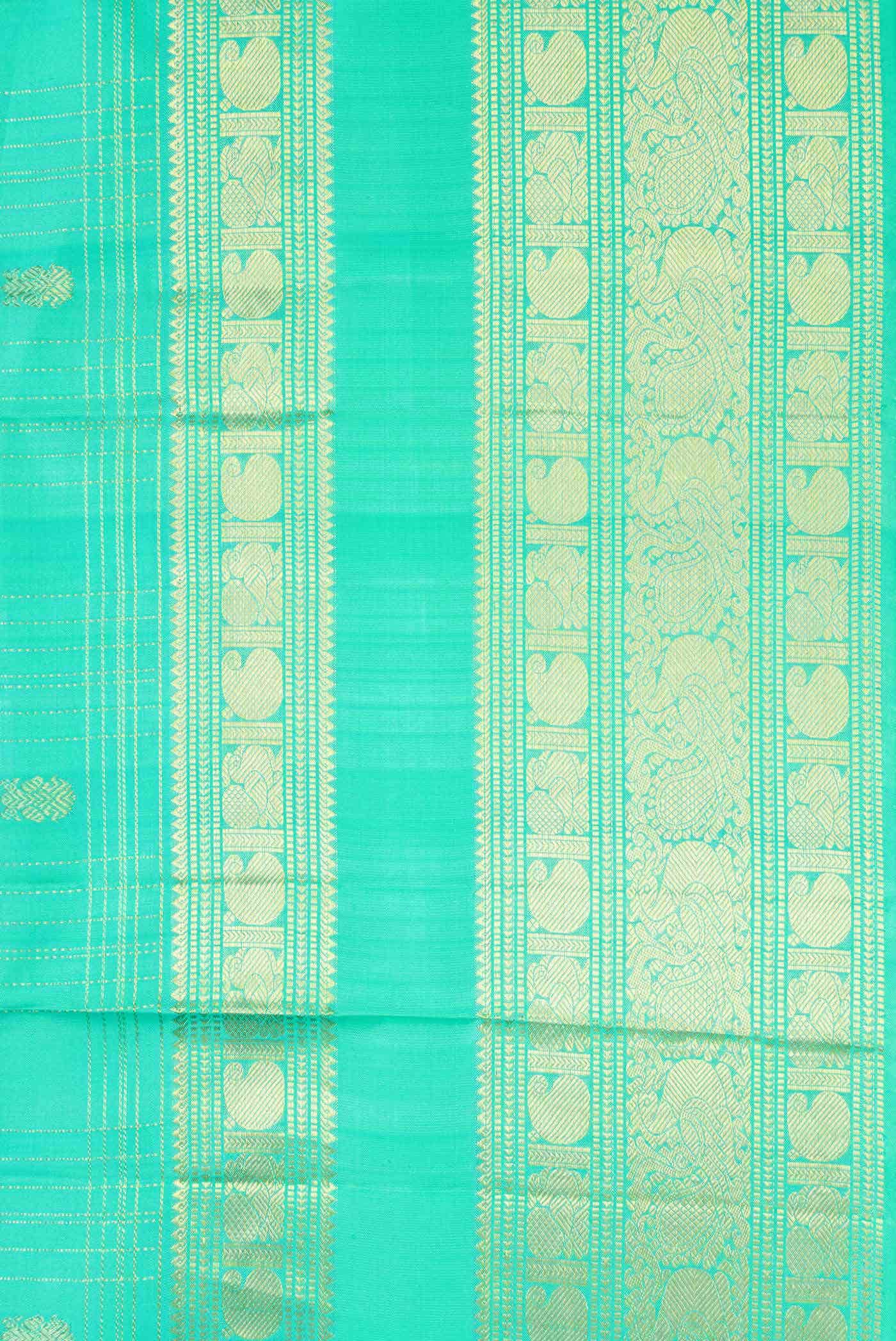 Sea Green Kanchipuram Silk Saree