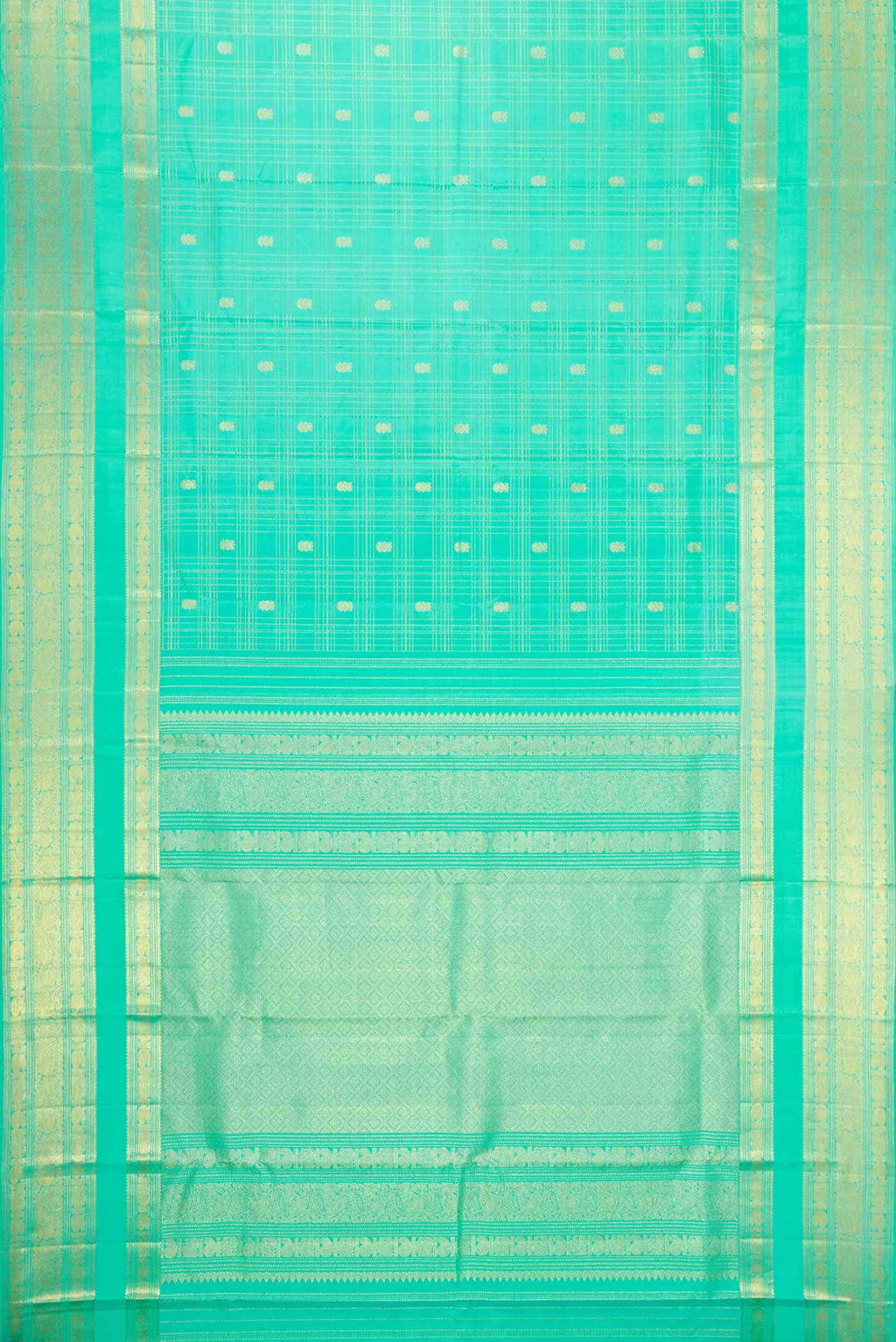 Sea Green Kanchipuram Silk Saree