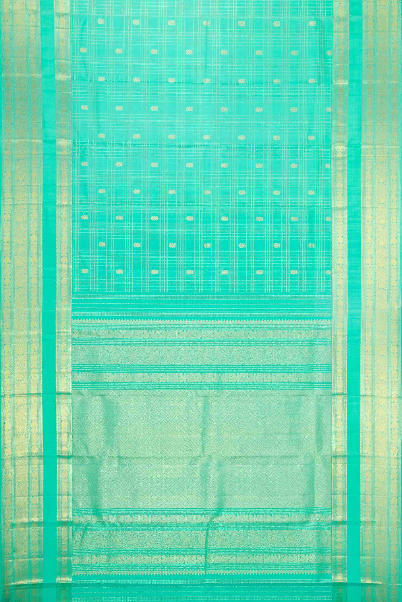 Sea Green Kanchipuram Silk Saree