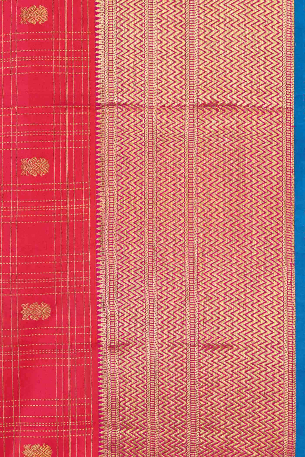 Dark Pink Dual Tone Kanchipuram Silk Saree