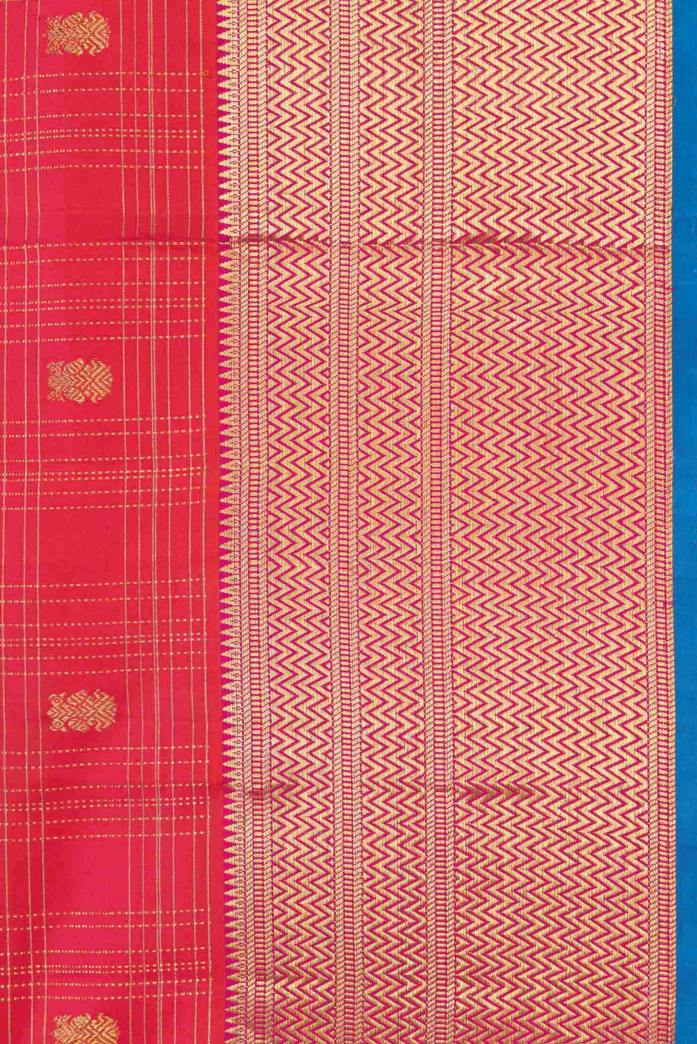 Dark Pink Dual Tone Kanchipuram Silk Saree