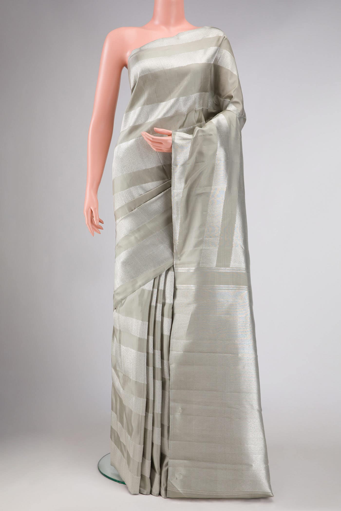 Davys Grey Kanchipuram Silk Saree