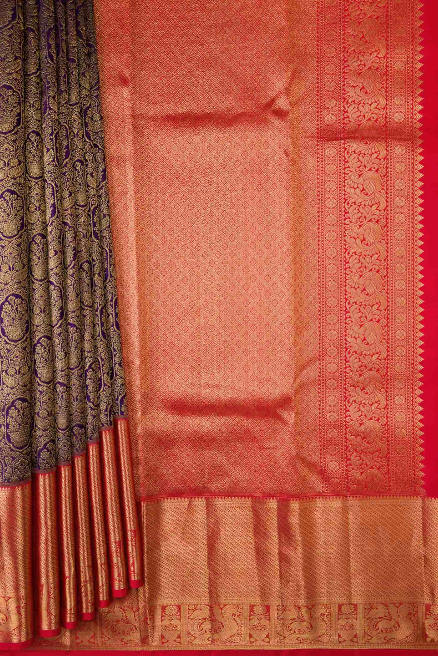 Violet Dual Tone Kanchipuram Silk Saree
