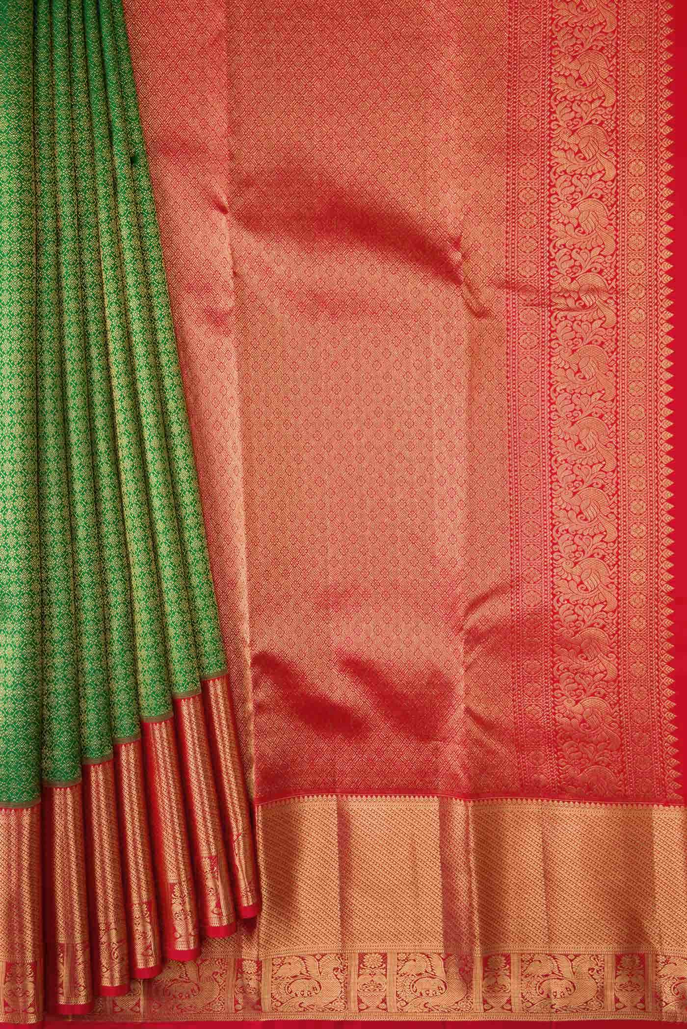 Green Dual Tone Kanchipuram Silk Saree
